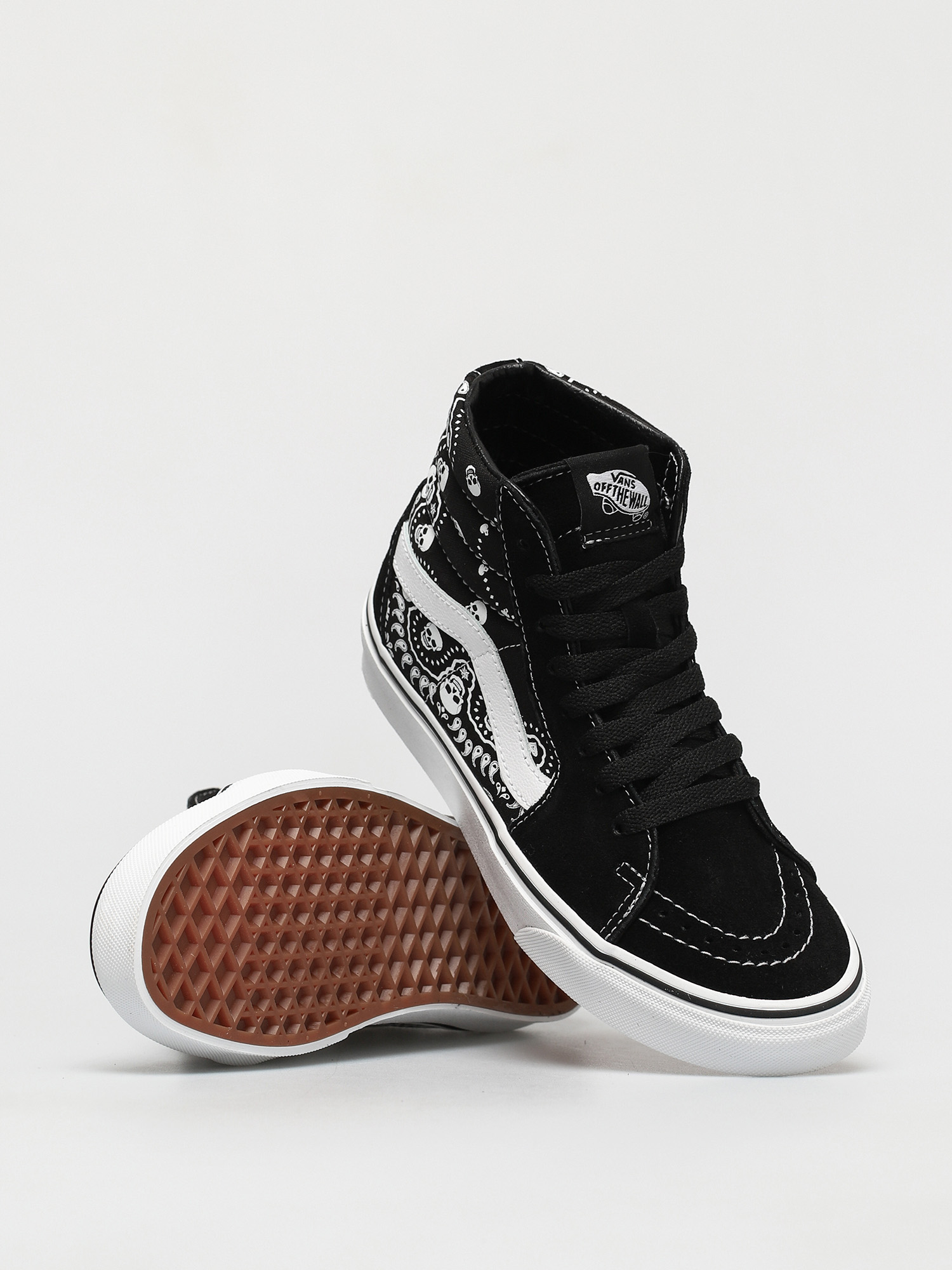 vans sk8 hi bandana white