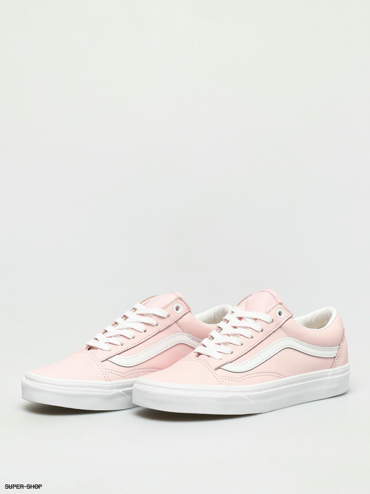 vans slip on leather pink