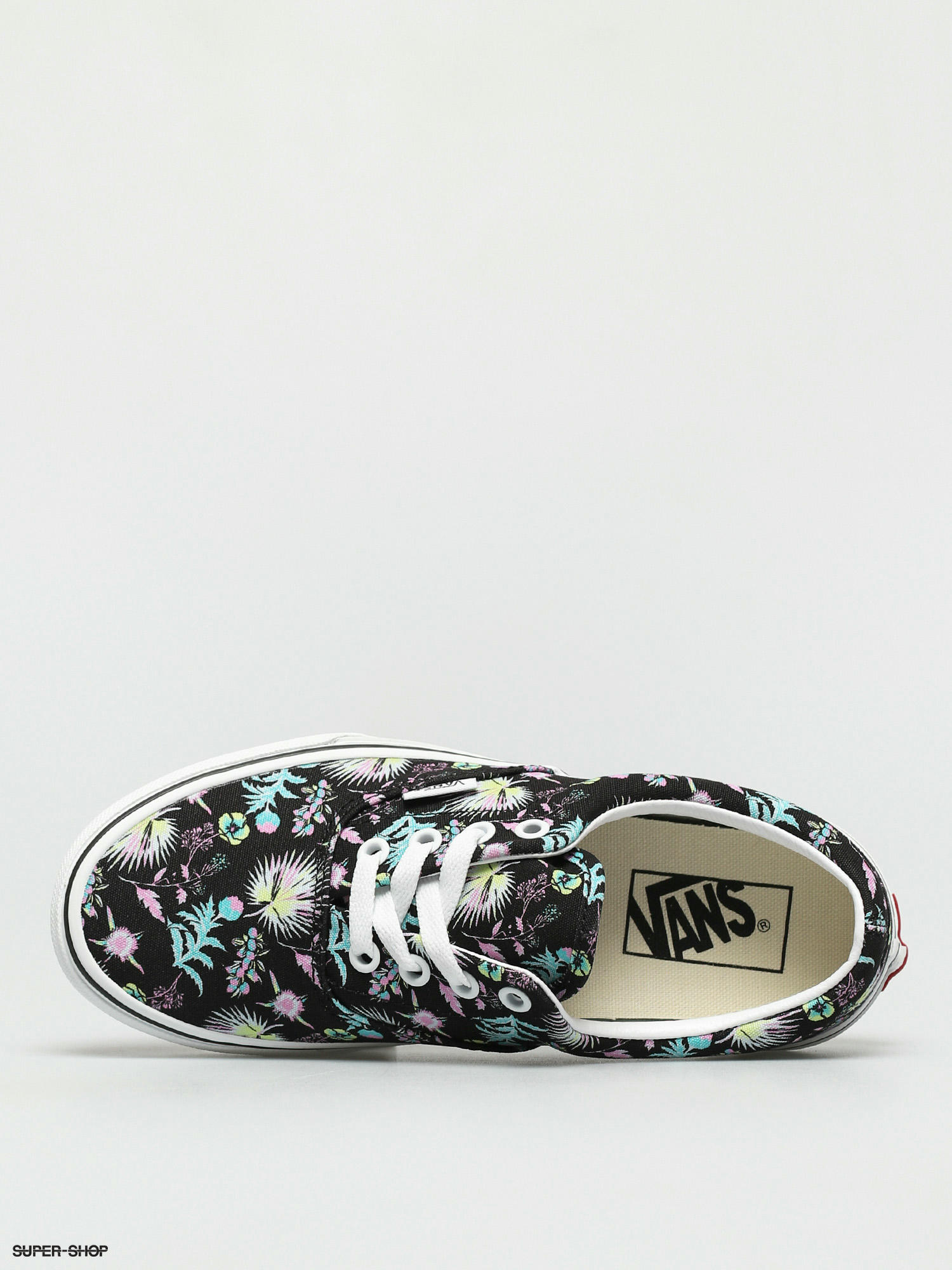 black and white floral vans