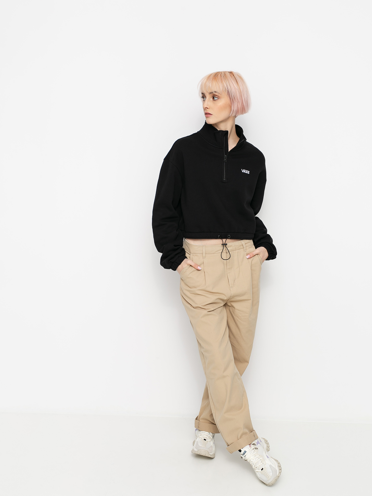 Vans Left Chest Half Zip Sweatshirt Wmn (black)