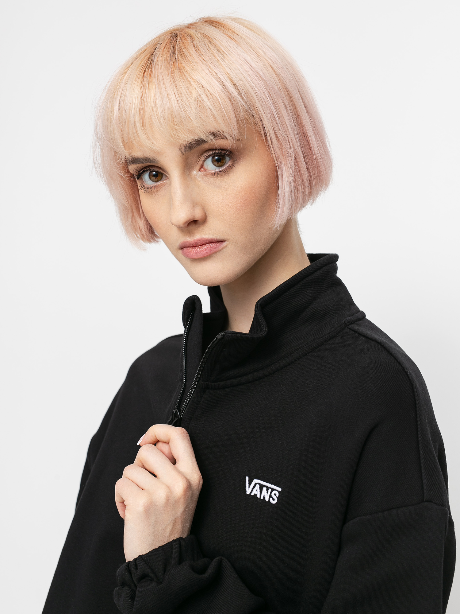 Vans Left Chest Half Zip Sweatshirt Wmn (black)