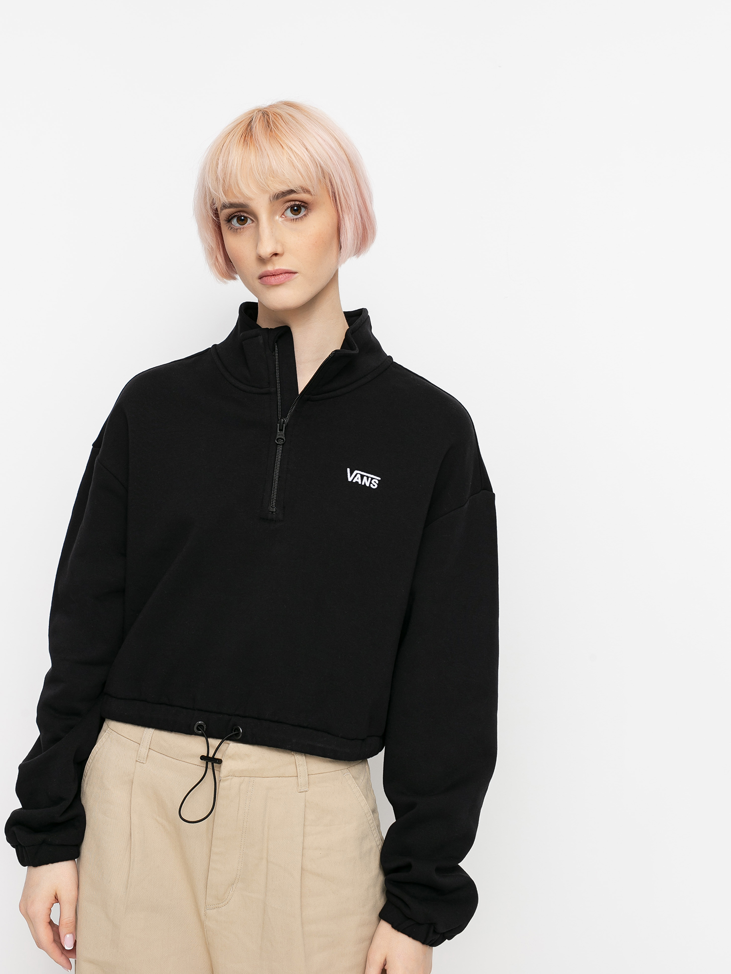 Vans Left Chest Half Zip Sweatshirt Wmn (black)