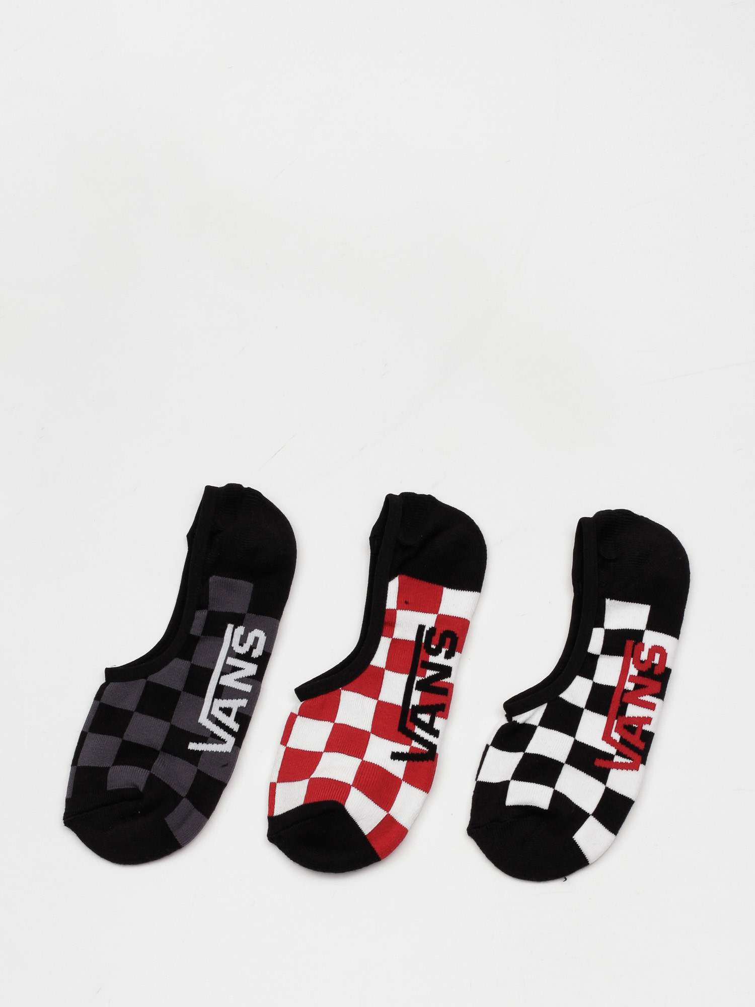 Vans Classic Super No Show Socks (red/white check)