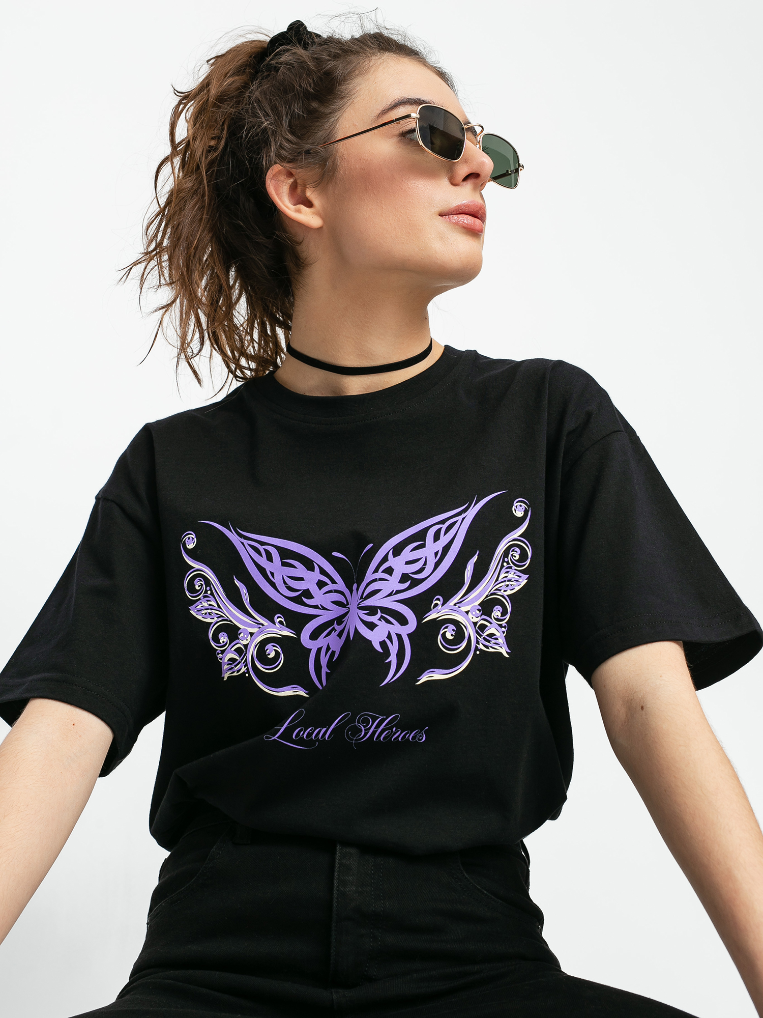 Local Heroes Butterfly Tribal T-shirt Wmn (black)