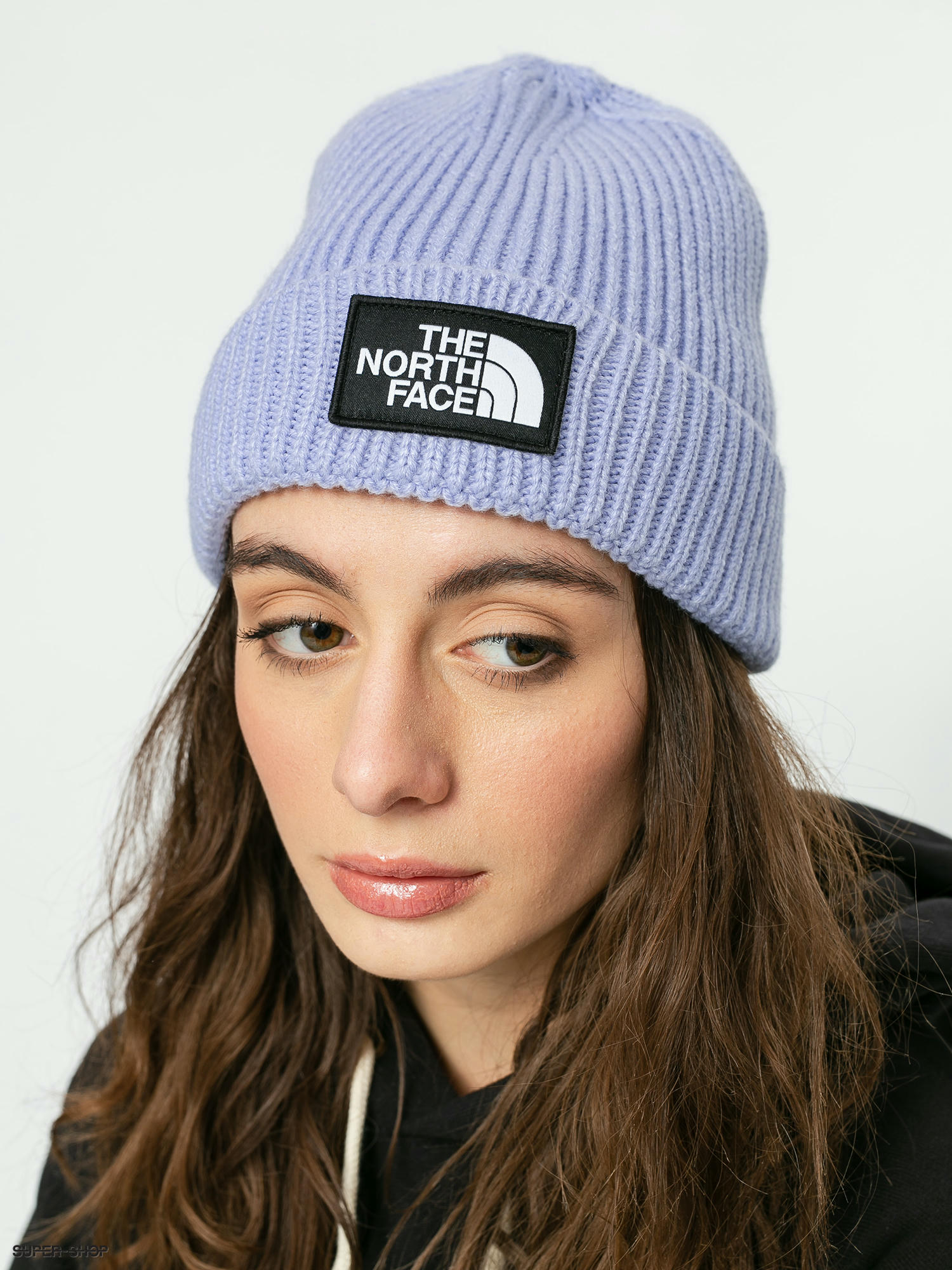 lavender north face beanie