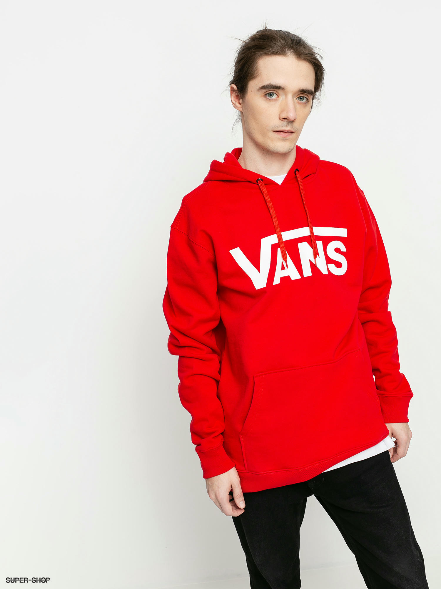 vans red and white hoodie