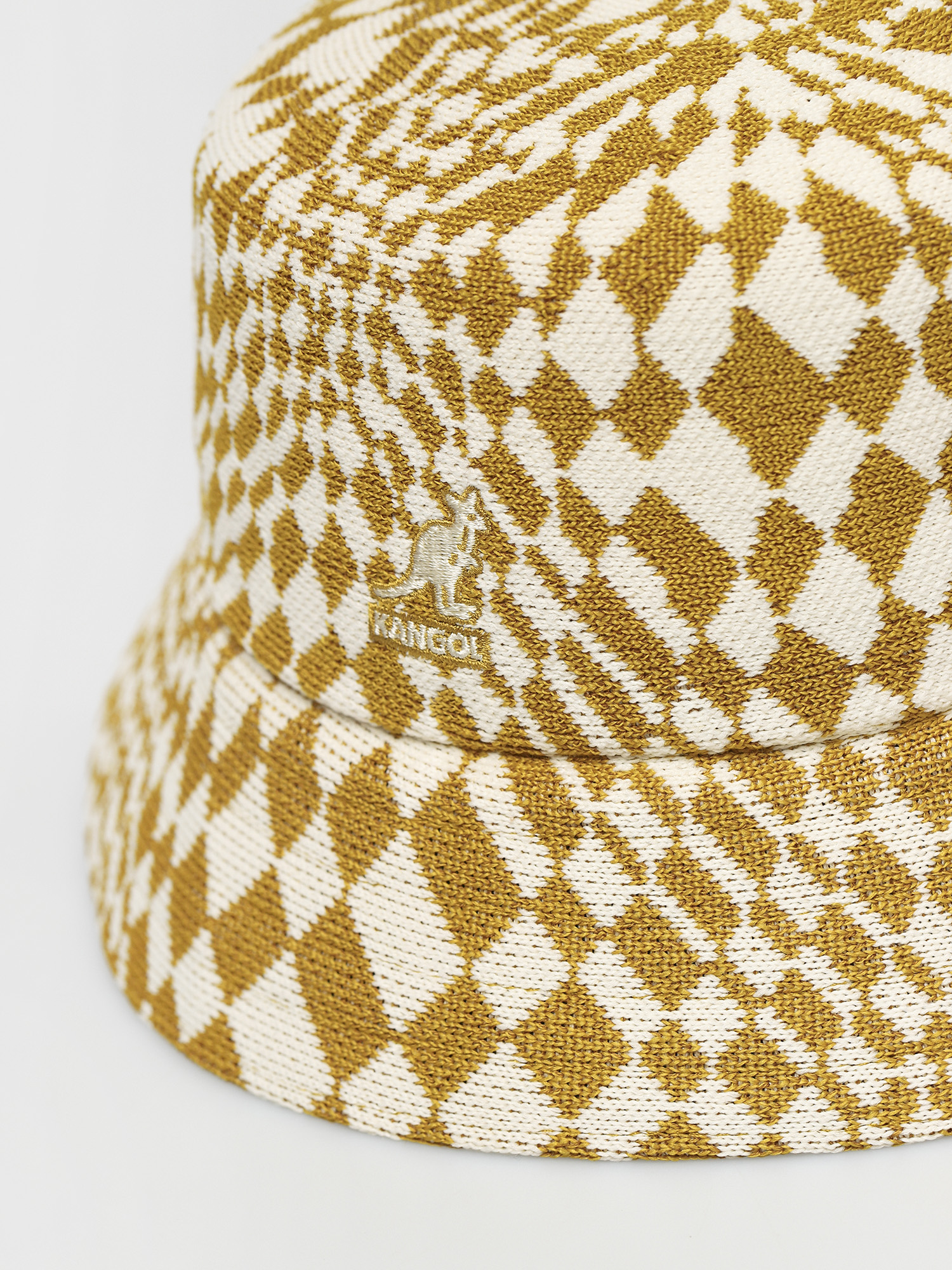 Kangol Warped Check Bucket Hat (golden palm/natural)