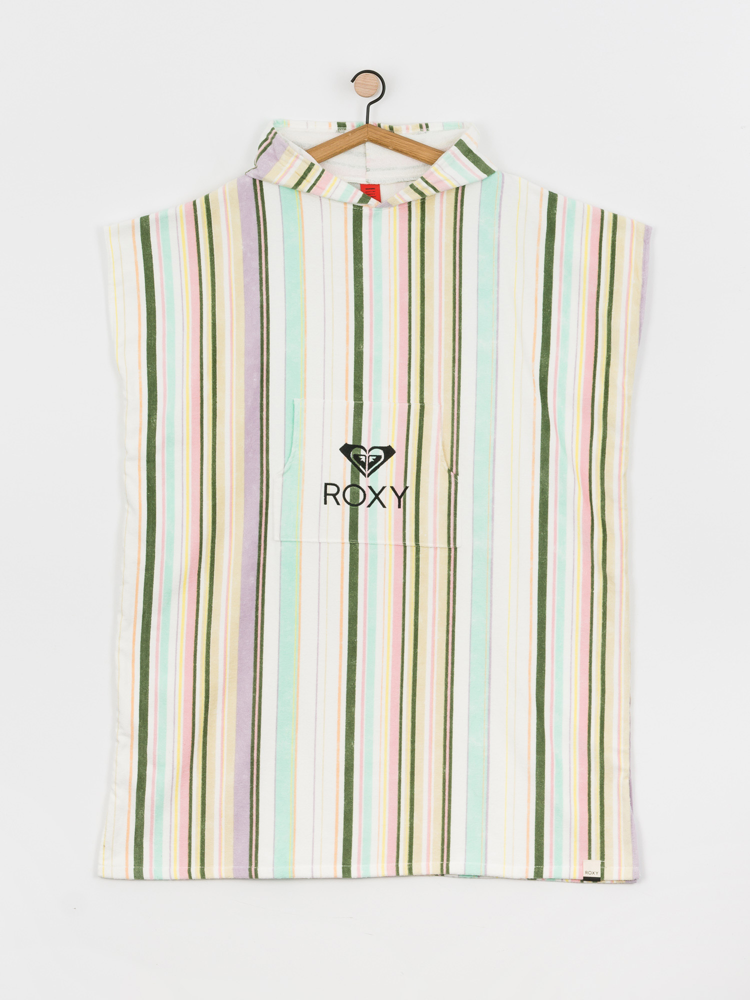 Roxy Poncho Stay Magical Printed Hoodie Wmn (bright white kamuela stripe s)