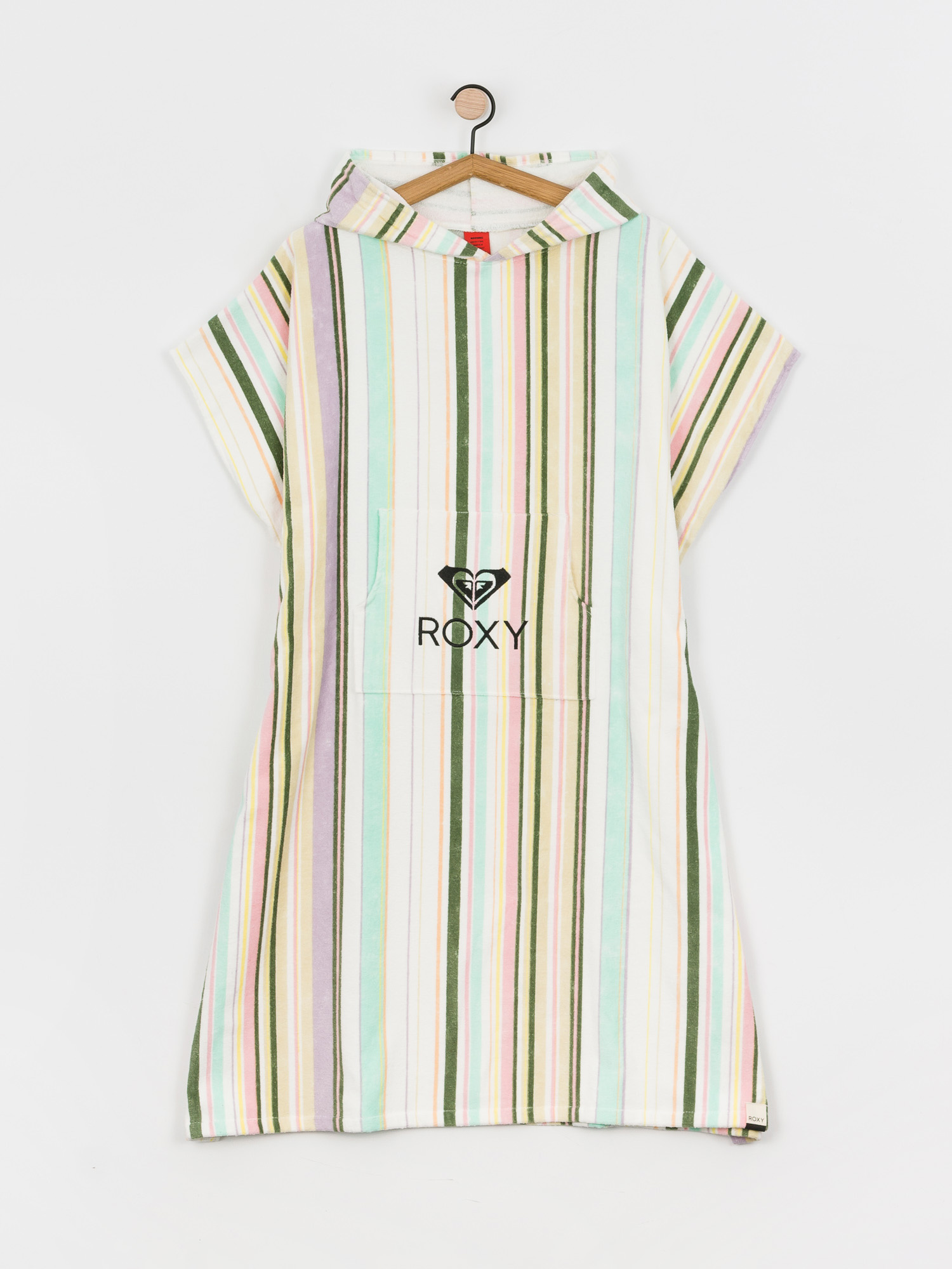 Roxy Poncho Stay Magical Printed Hoodie Wmn (bright white kamuela stripe s)