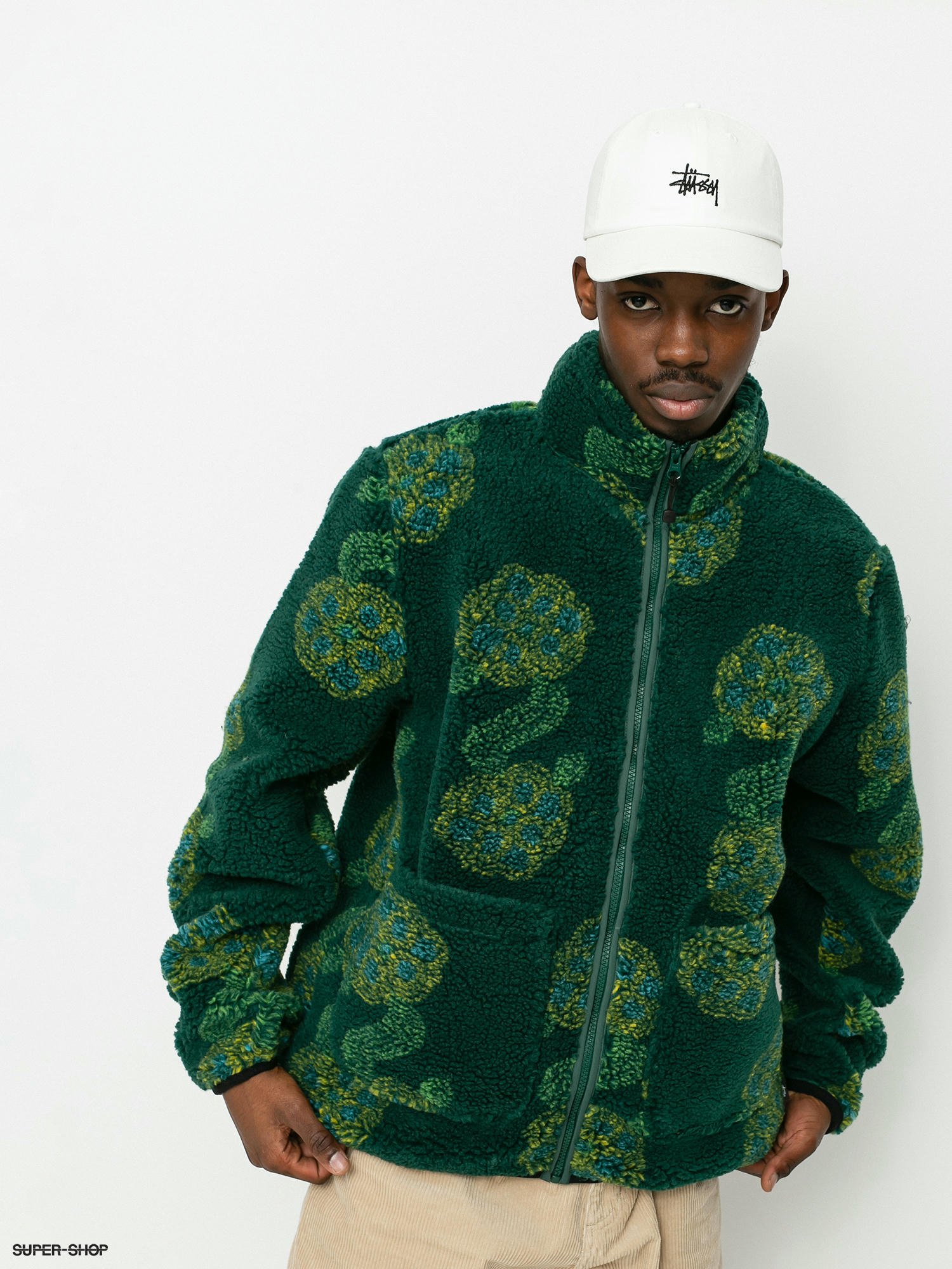 Stussy fleece discount jacket green