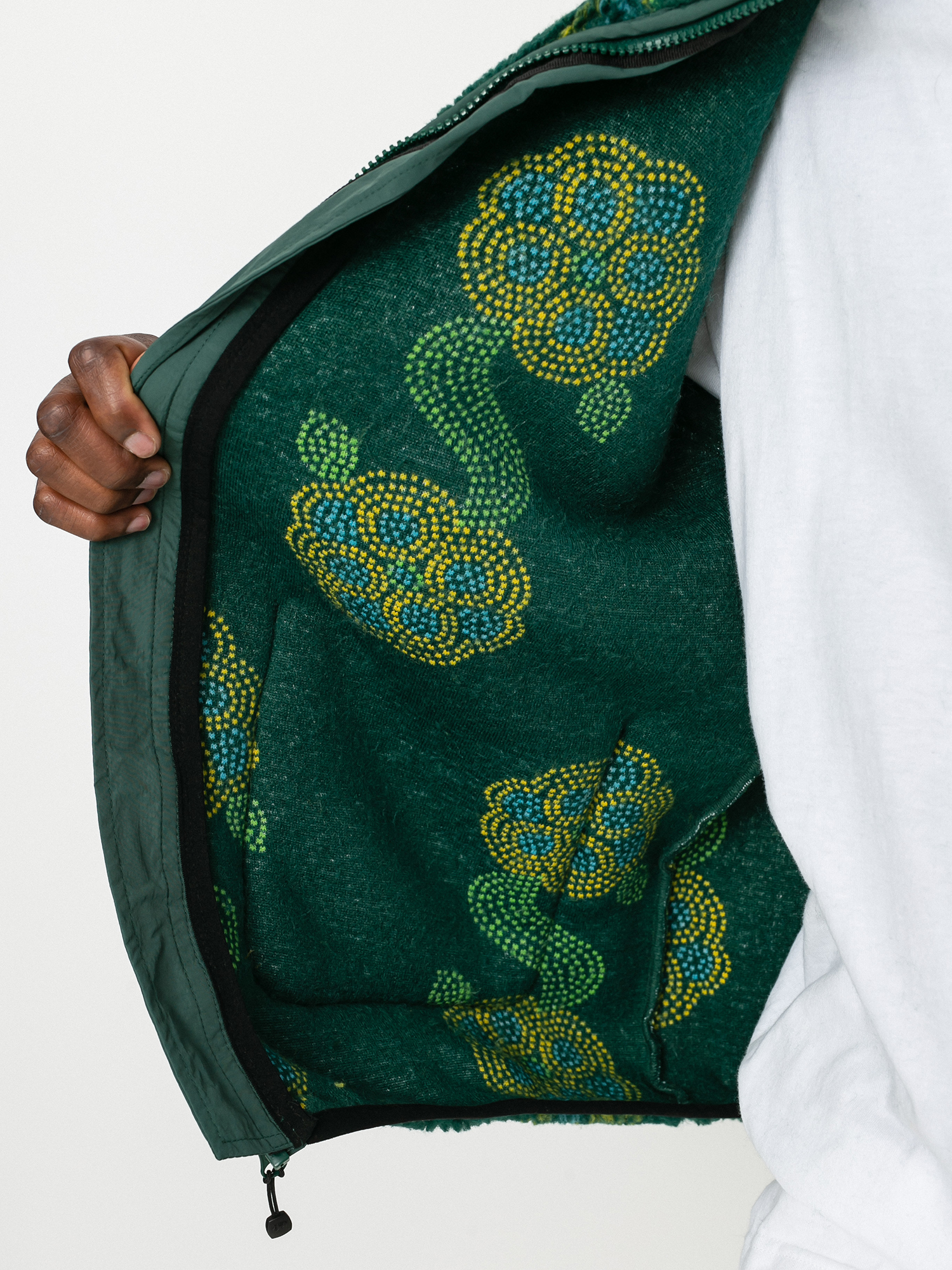 Stussy Flor Sherpa Mock Jacket (green)