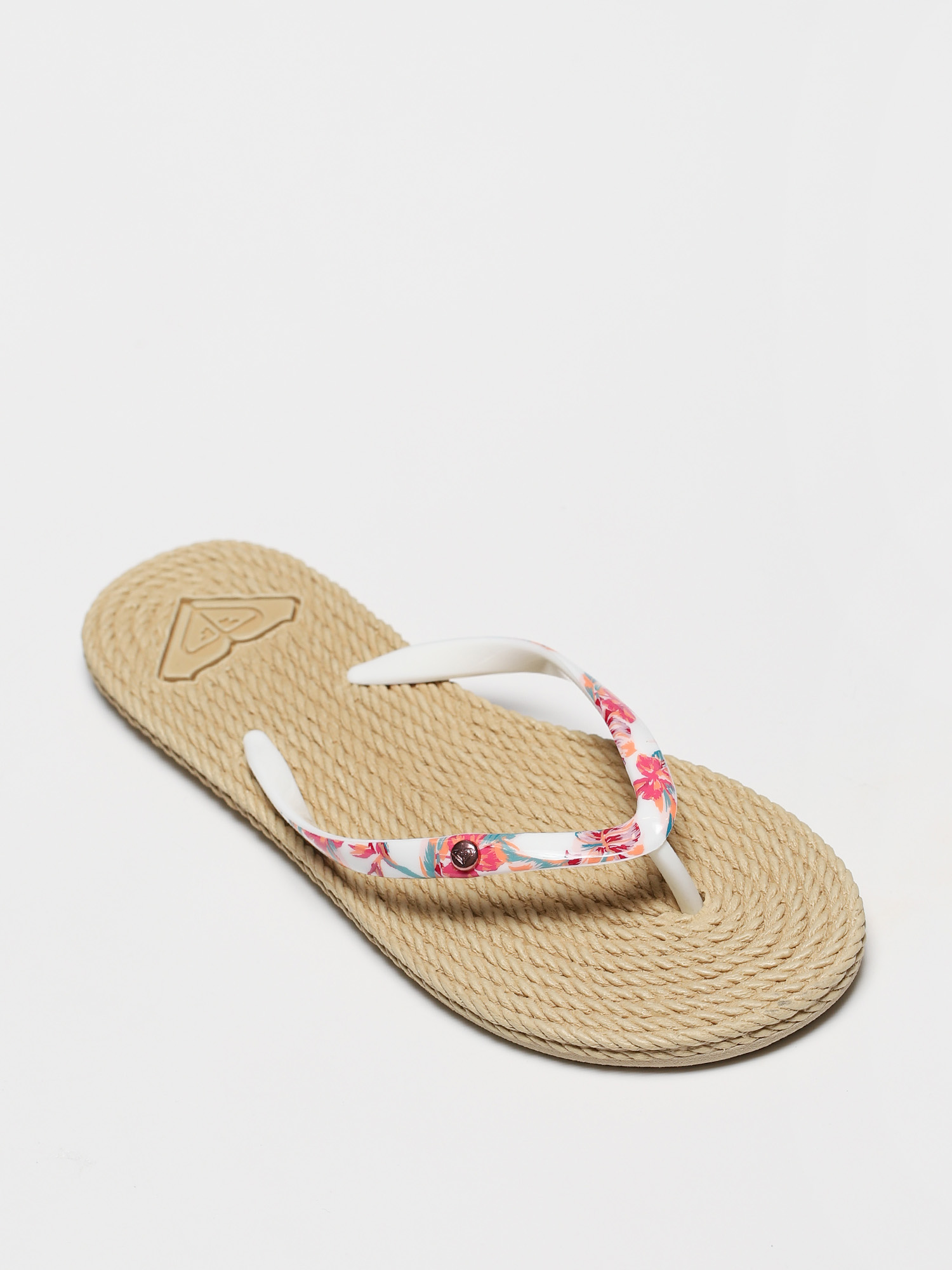 white roxy flip flops