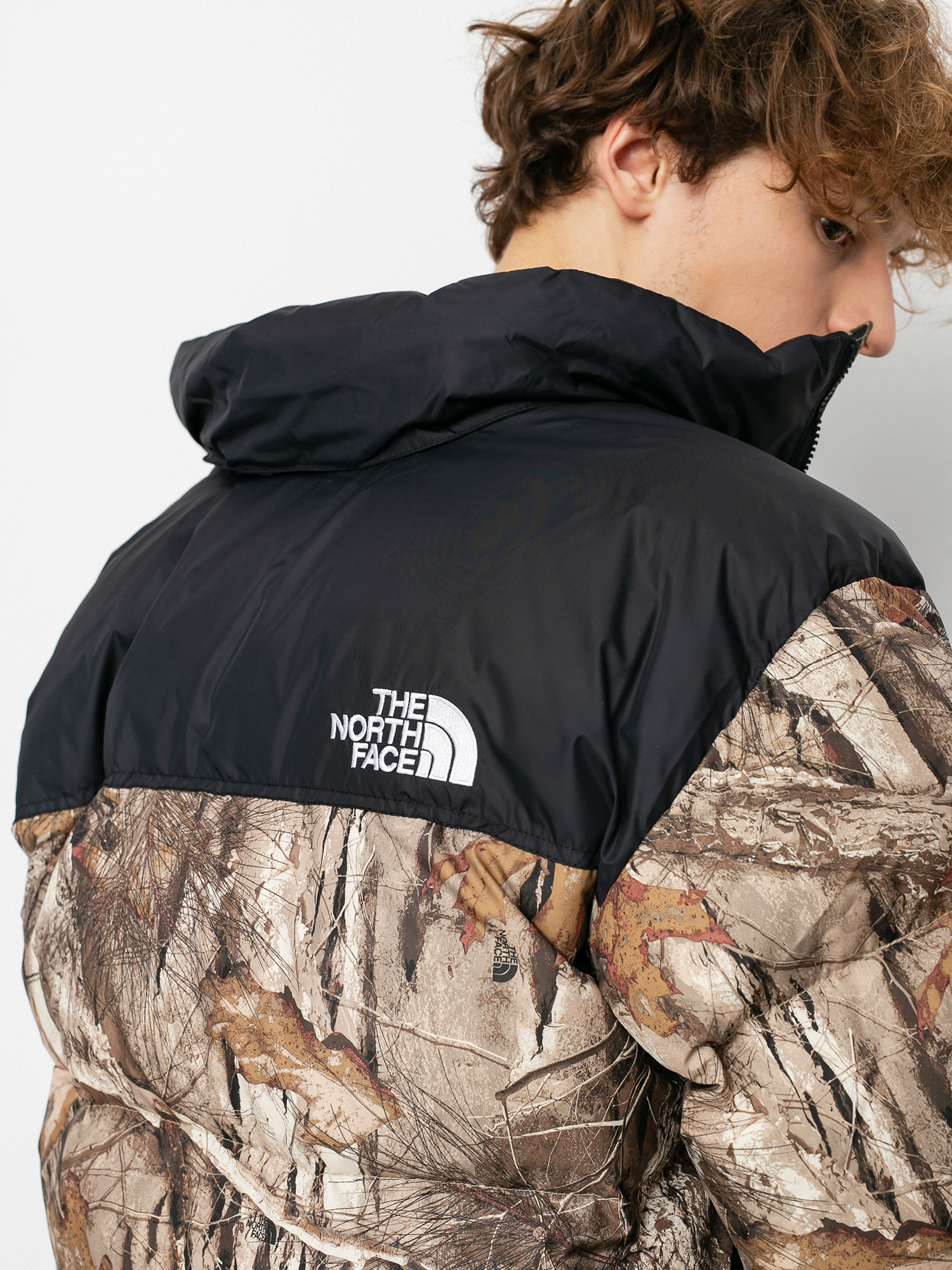 The North Face 1996 Retro Nuptse Jacket (kelp tan forest floor print)