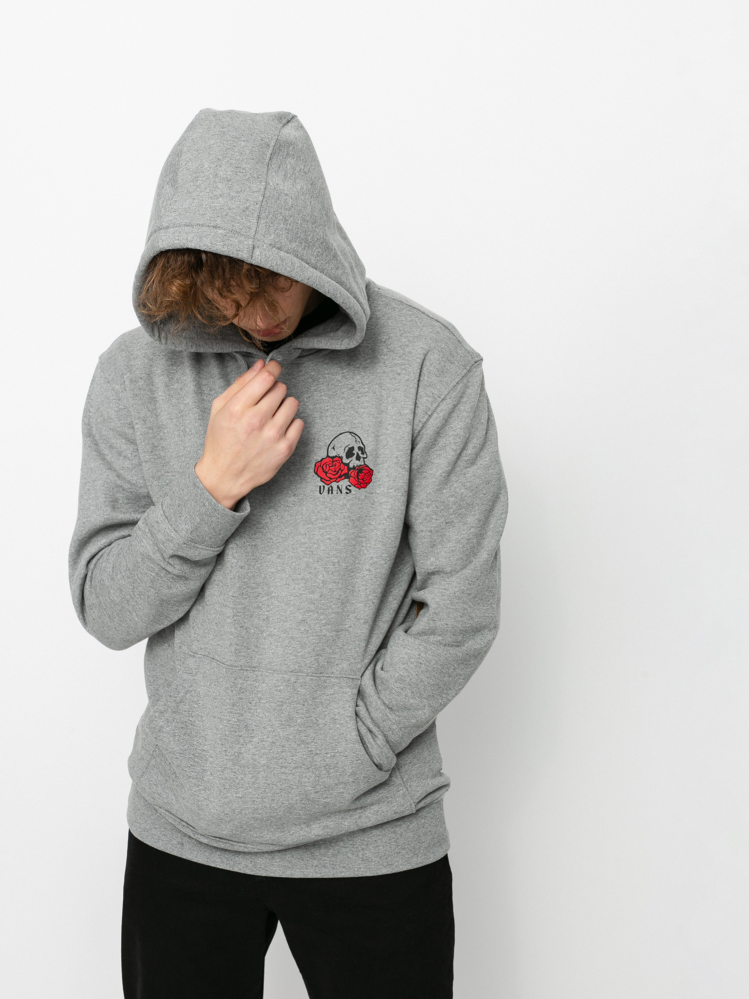 Vans Rose Bed HD Hoodie grey cement heather