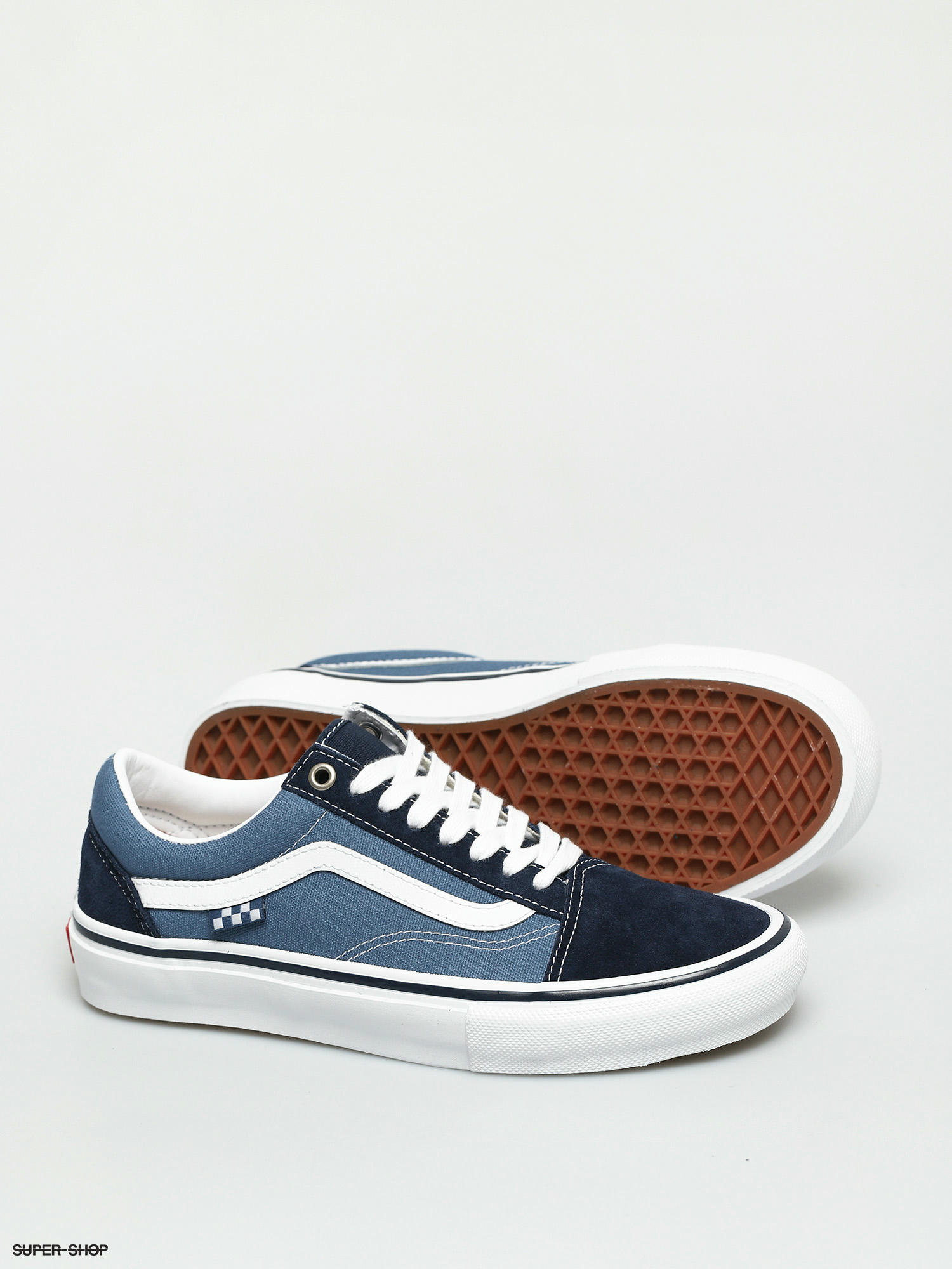 navy and white old skool vans