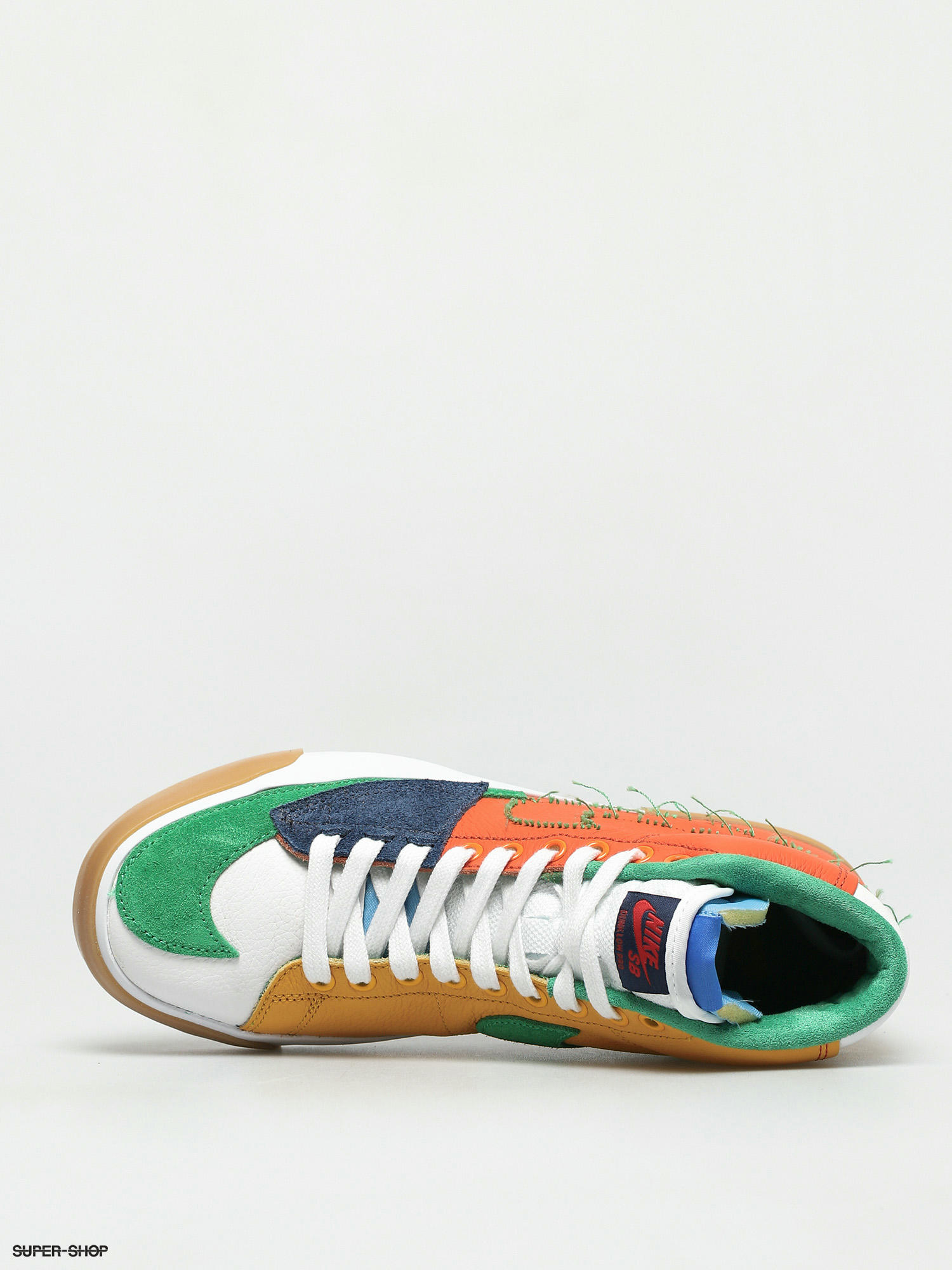 Nike Sb Zoom Blazer Mid Edge Shoes Safety Orange Lucky Green