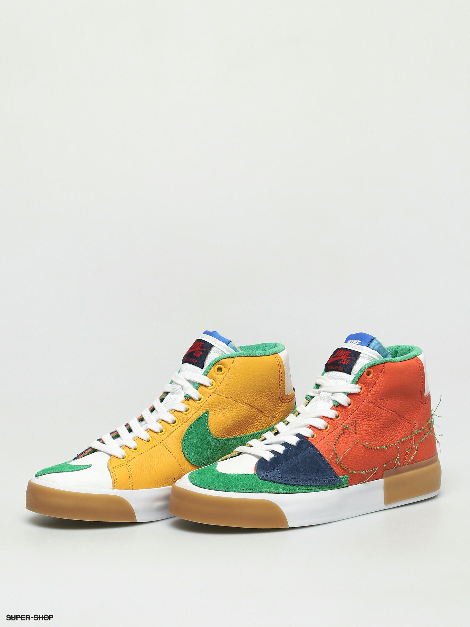 Nike Sb Zoom Blazer Mid Edge Shoes Safety Orange Lucky Green