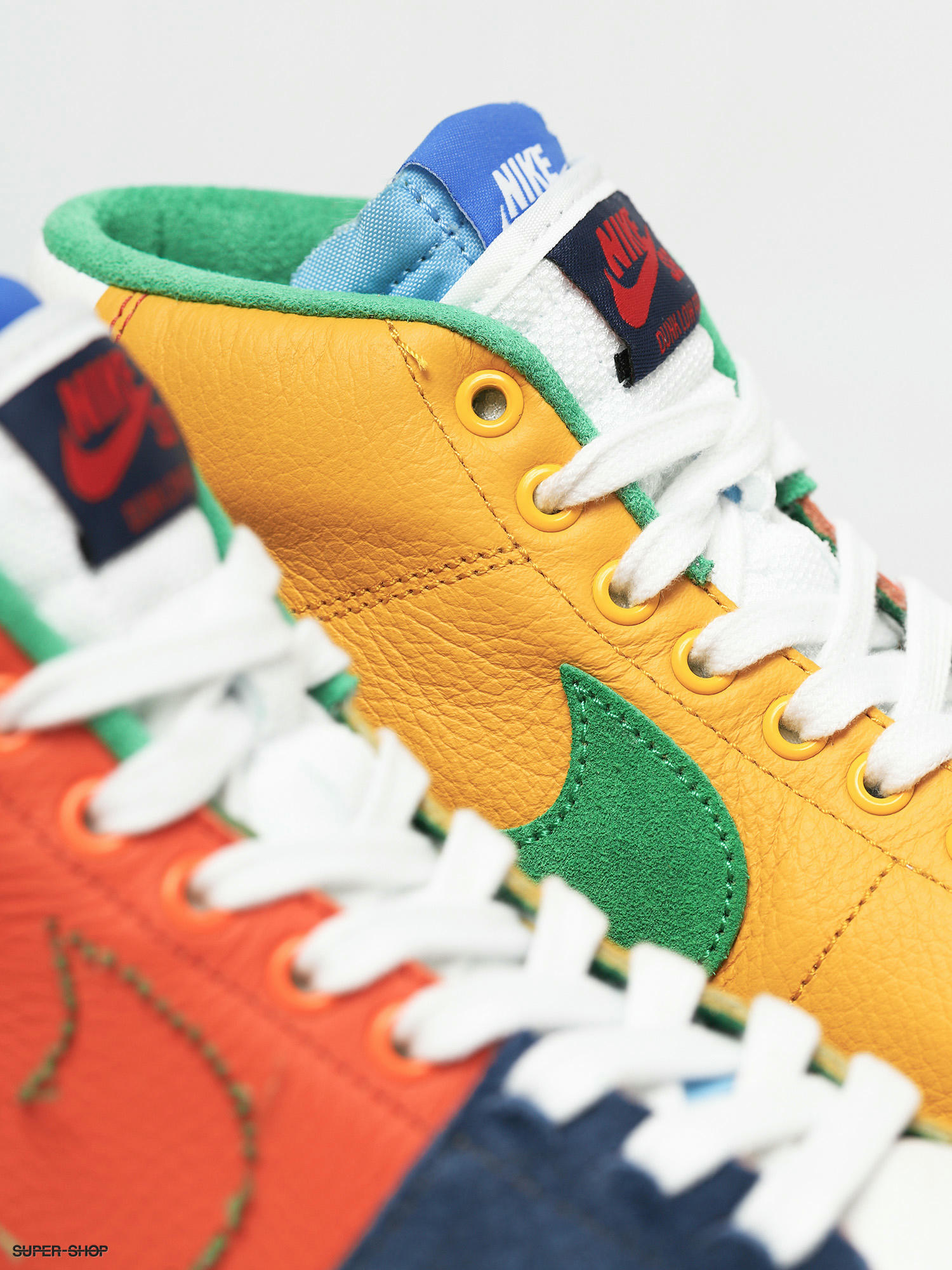 Nike Sb Zoom Blazer Mid Edge Shoes Safety Orange Lucky Green