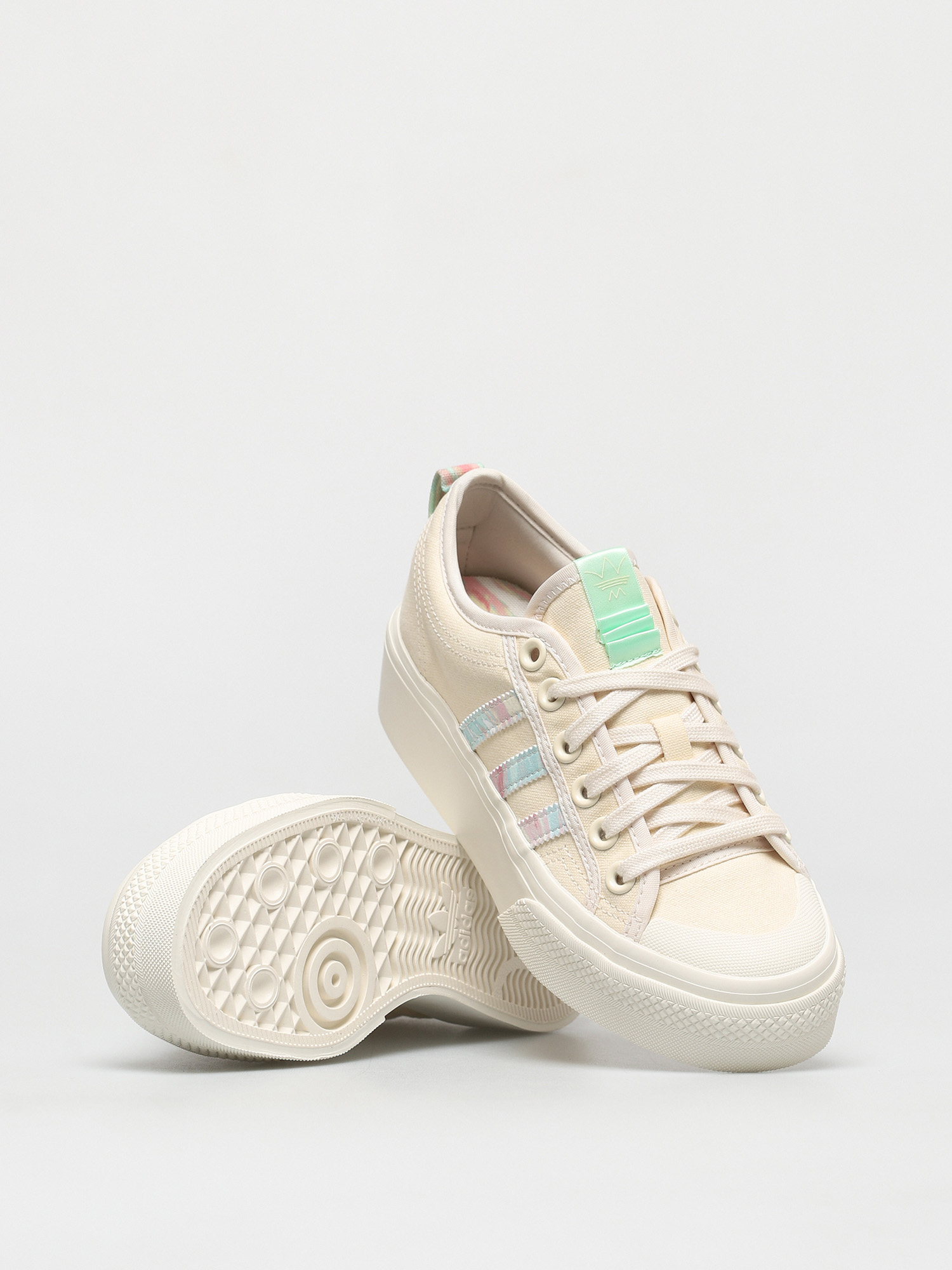 adidas Originals Nizza Platform Schuhe Wmn (cwhite/cwhite/frogrn)