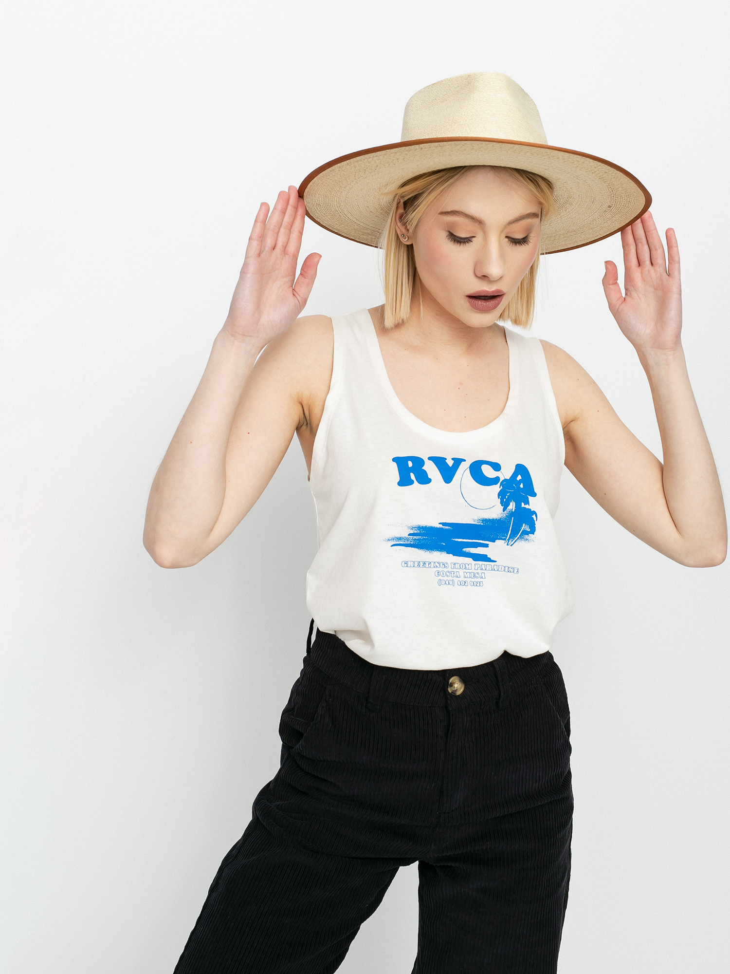 RVCA Postcard Tank top Wmn (vintage white)