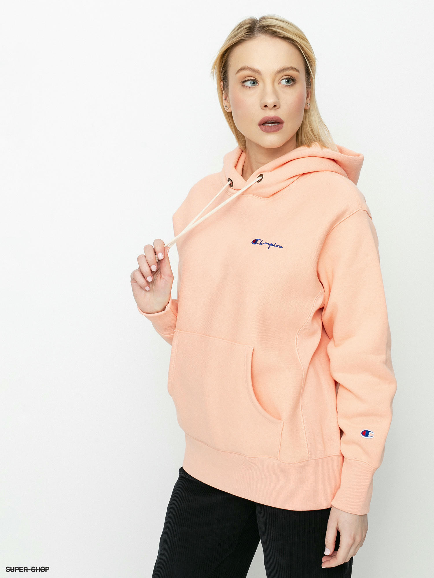 peach champion hoodie