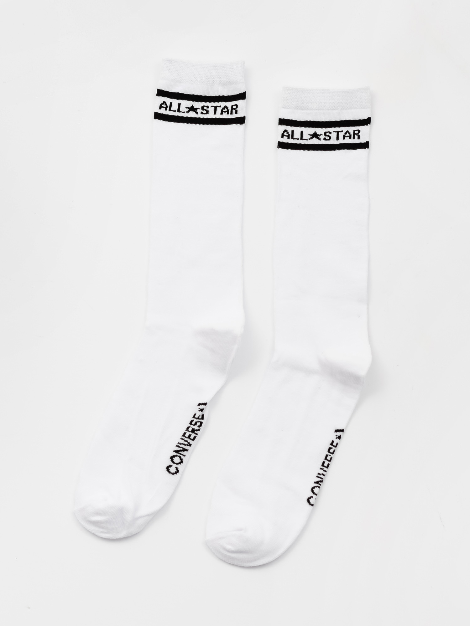 Converse 2Pk All Star Double Stripe Crew Socken (white/black)