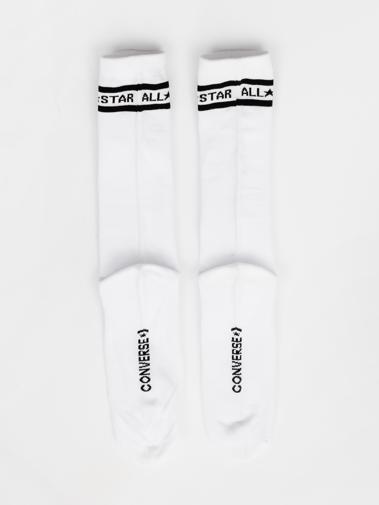 Converse 2Pk All Star Double Stripe Crew Socken (white/black)