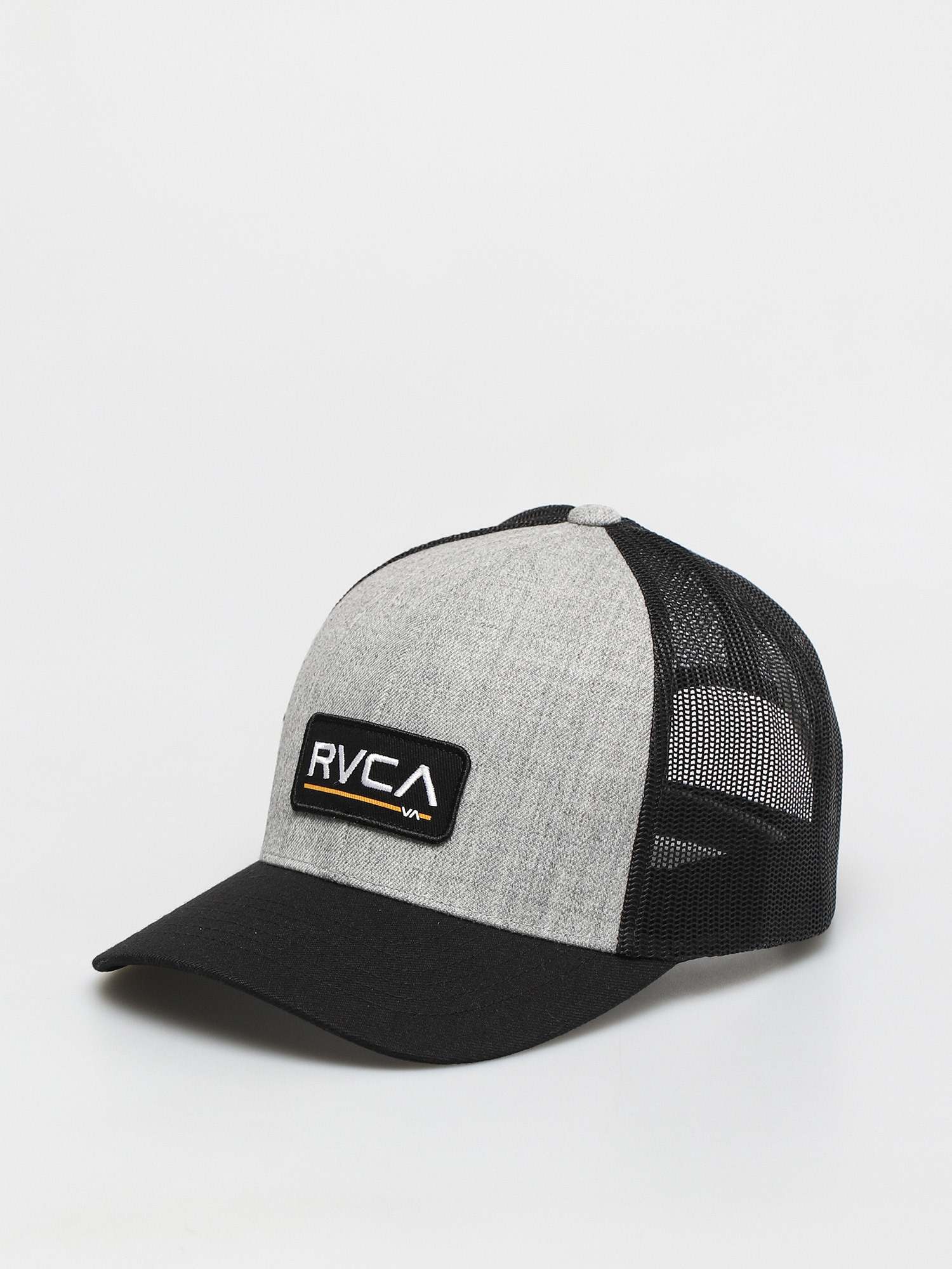 black and gray trucker hat