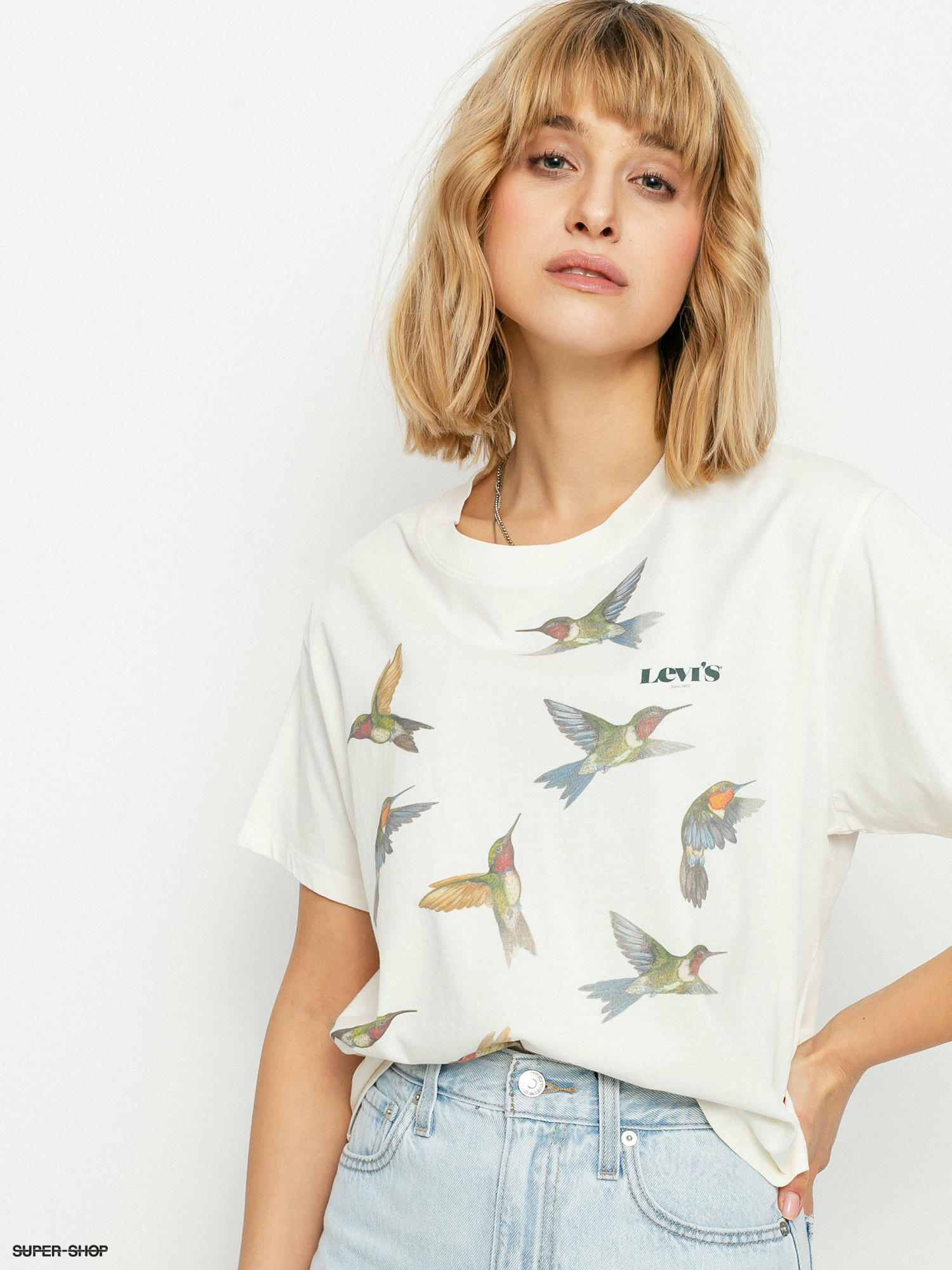 Levi's® Graphic Varsity T-shirt Wmn (placed hummingbirds sugar)