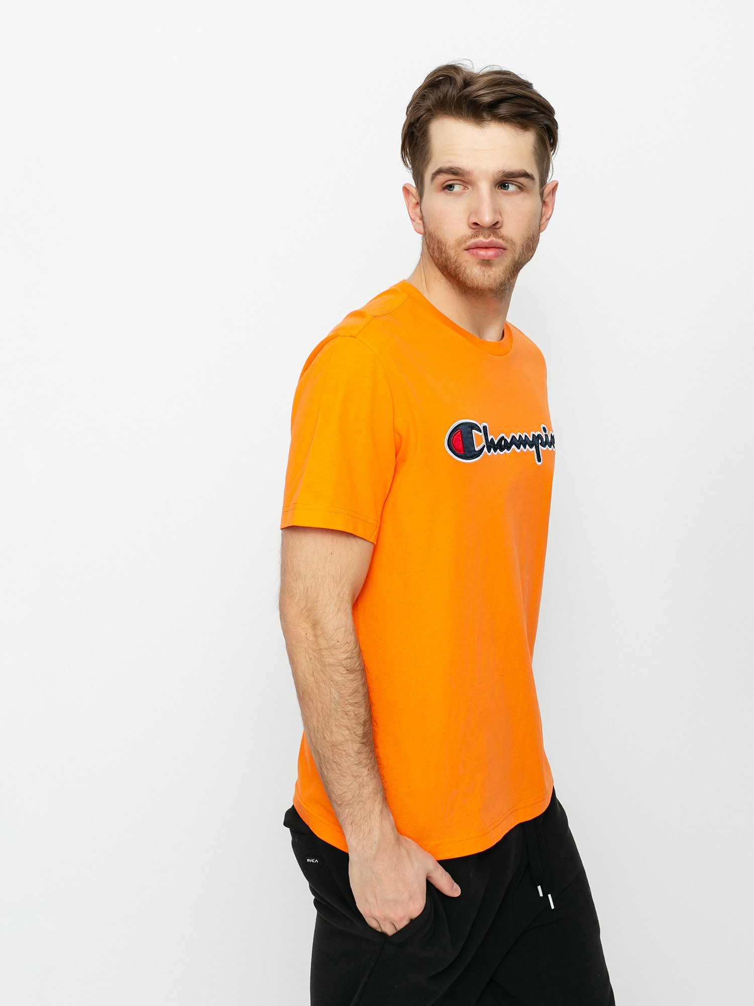Champion Crewneck Orange Champion Tshirt Mens Champion Orange