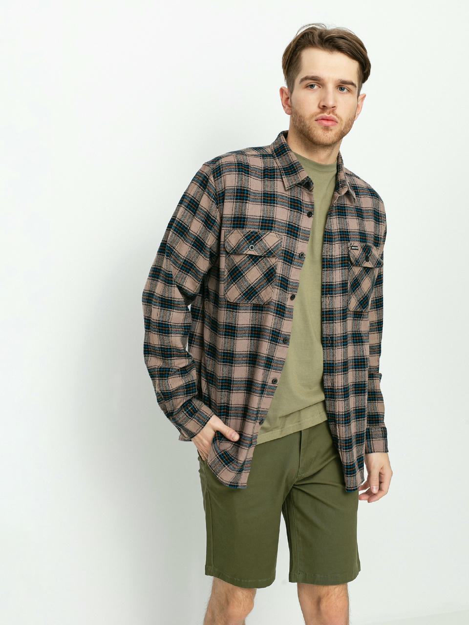 Brixton Bowery Lw X Flannel Shirt (pine bark)