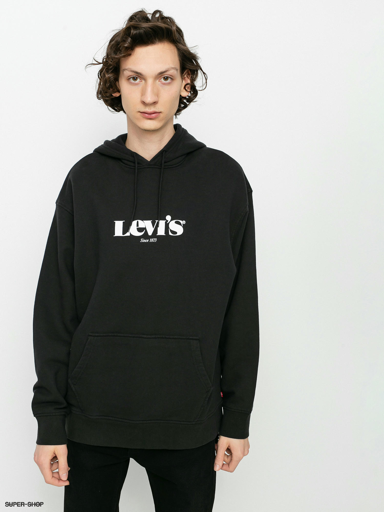 levi's relaxed graphic hoodie black