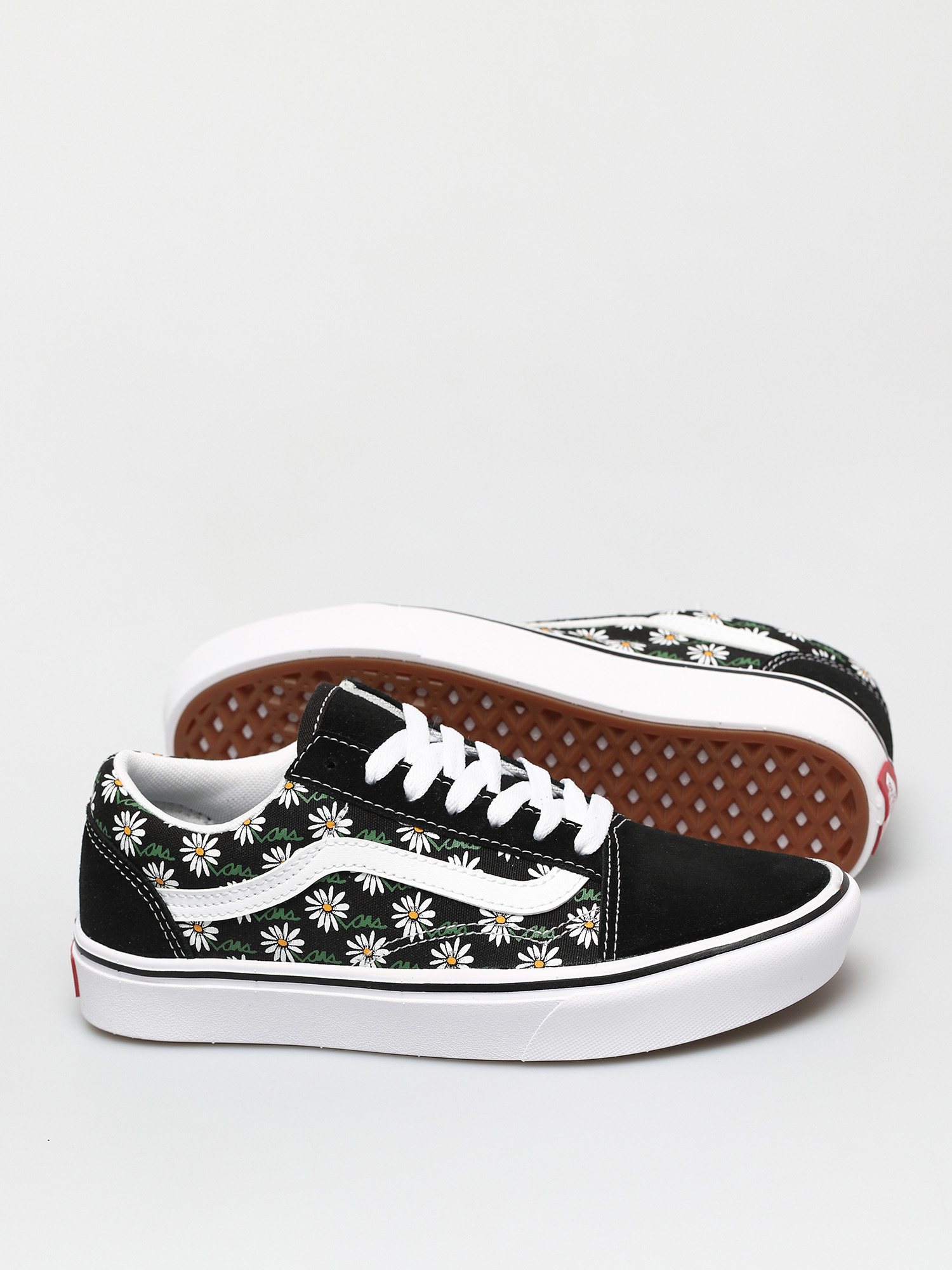 Vans Comfycush Old Skool Shoes (scribble flower daisy/black)
