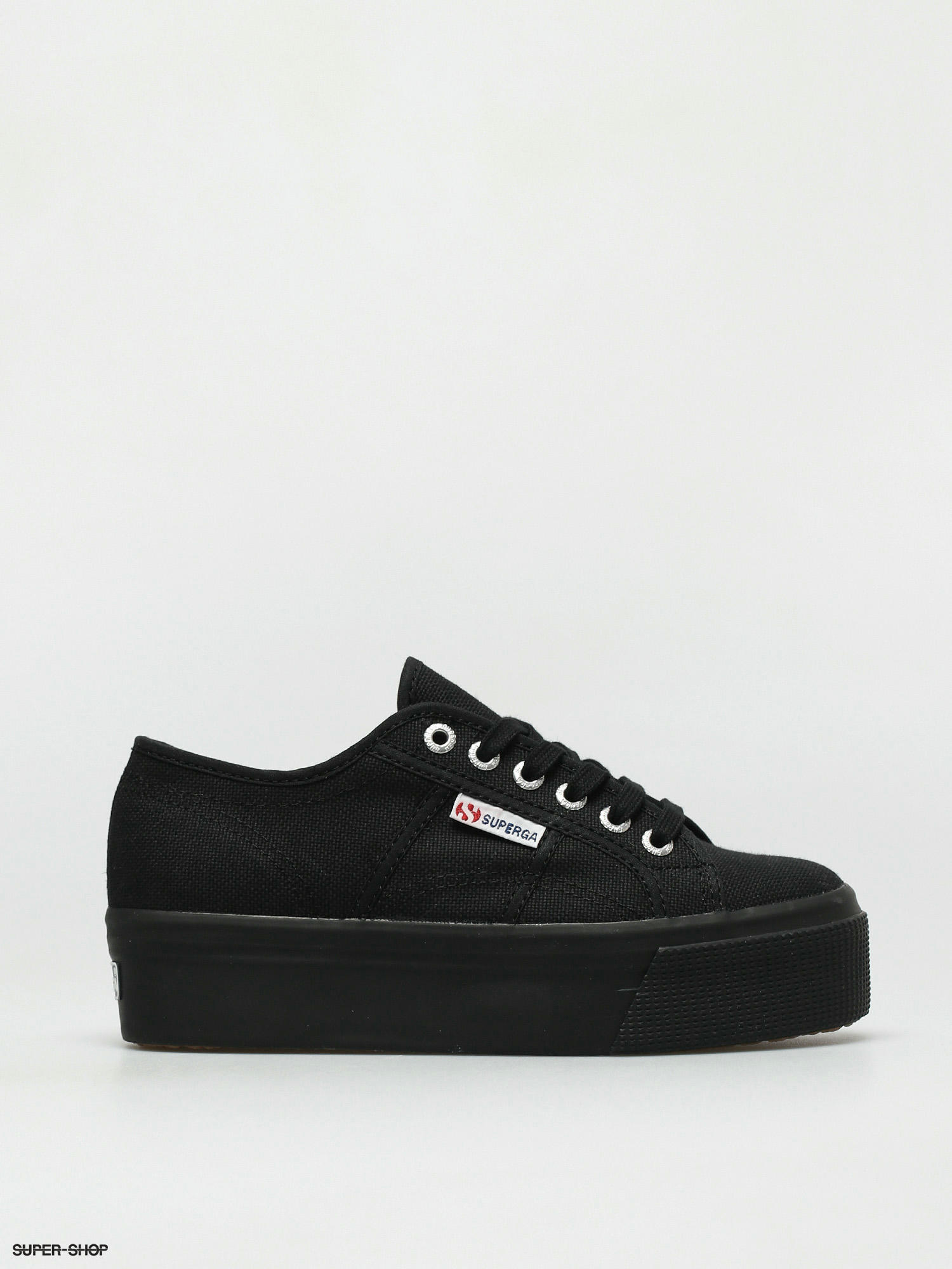 Superga black store platform shoes