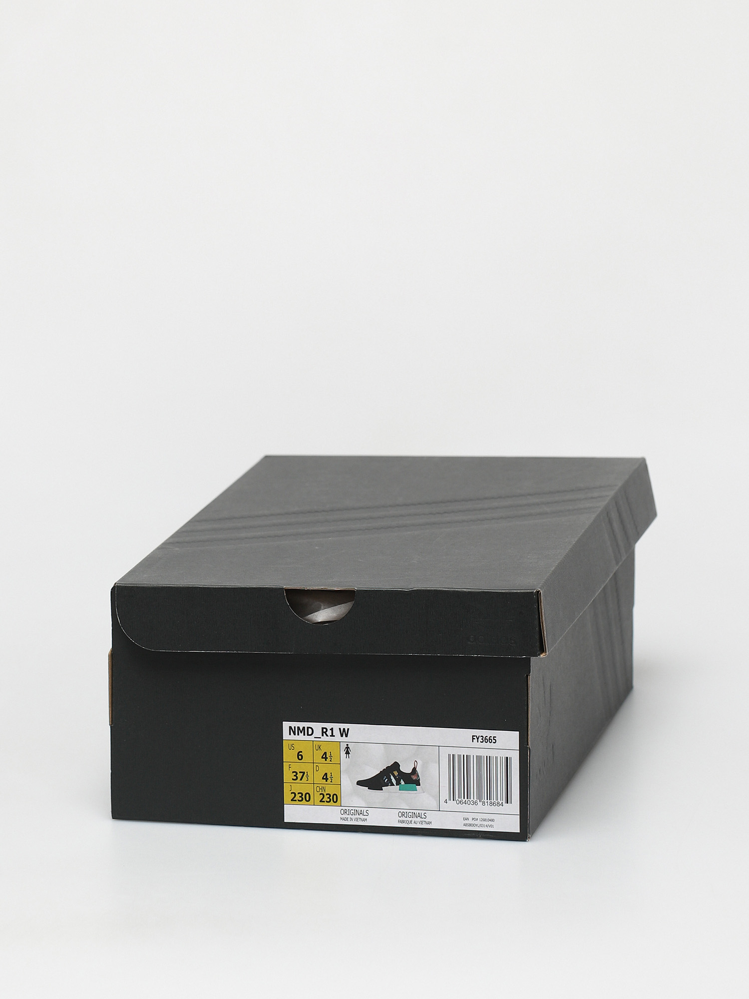 nmd black shoe box