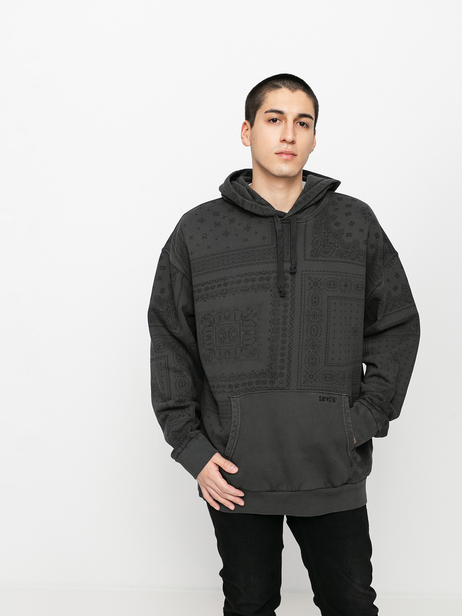 Levi's® Bandana Pop Over HD Hoodie (caviar)