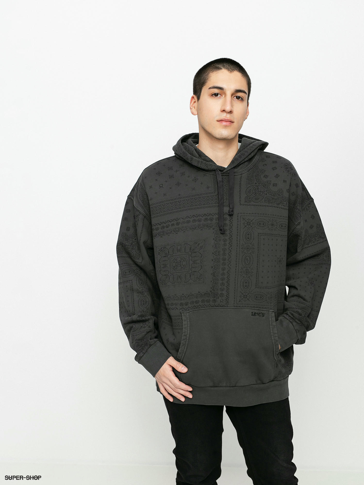 Levi's® Bandana Pop Over HD Hoodie (caviar)