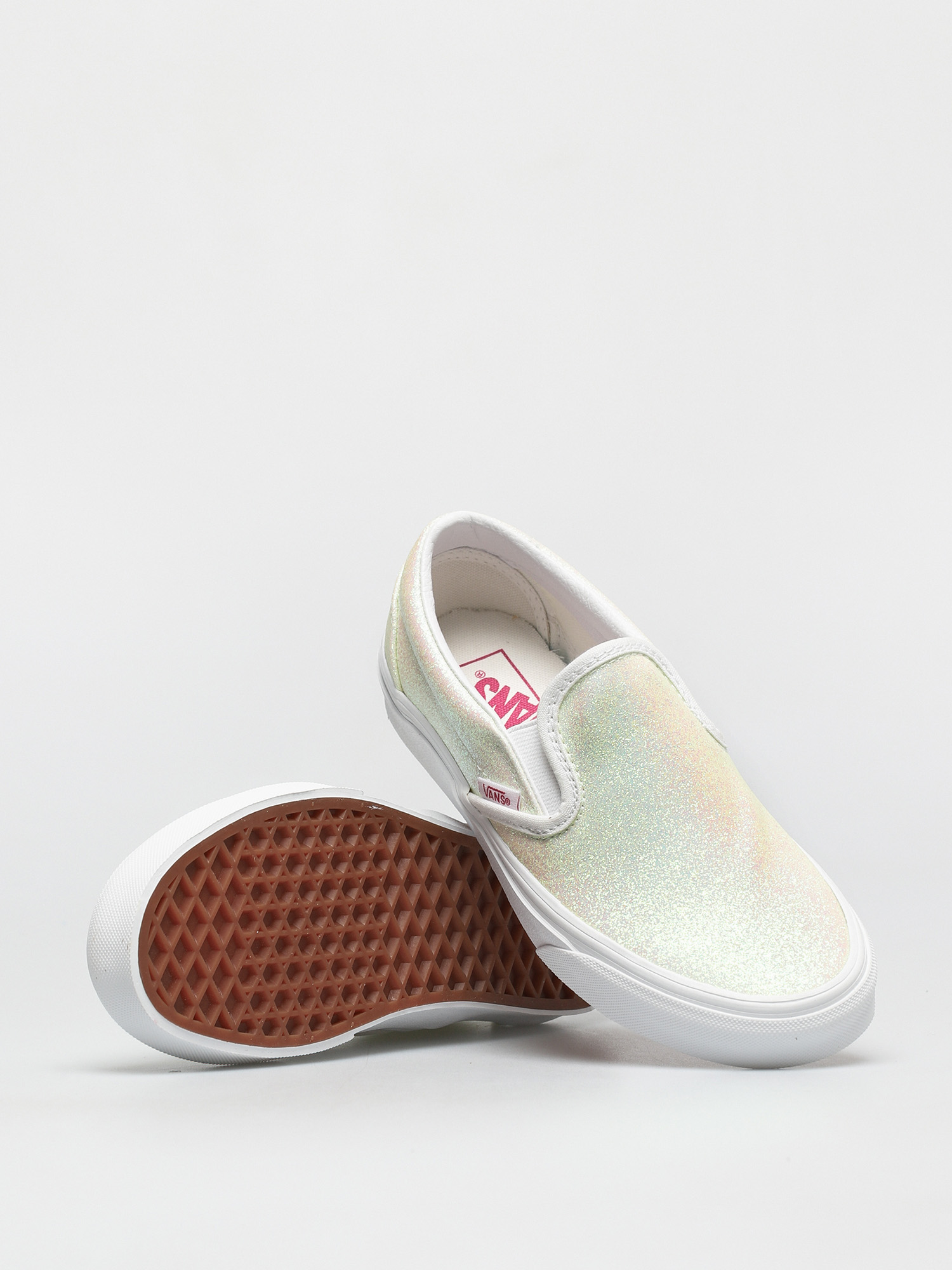 Vans Classic Slip On Shoes (uv glitter pink/true white)