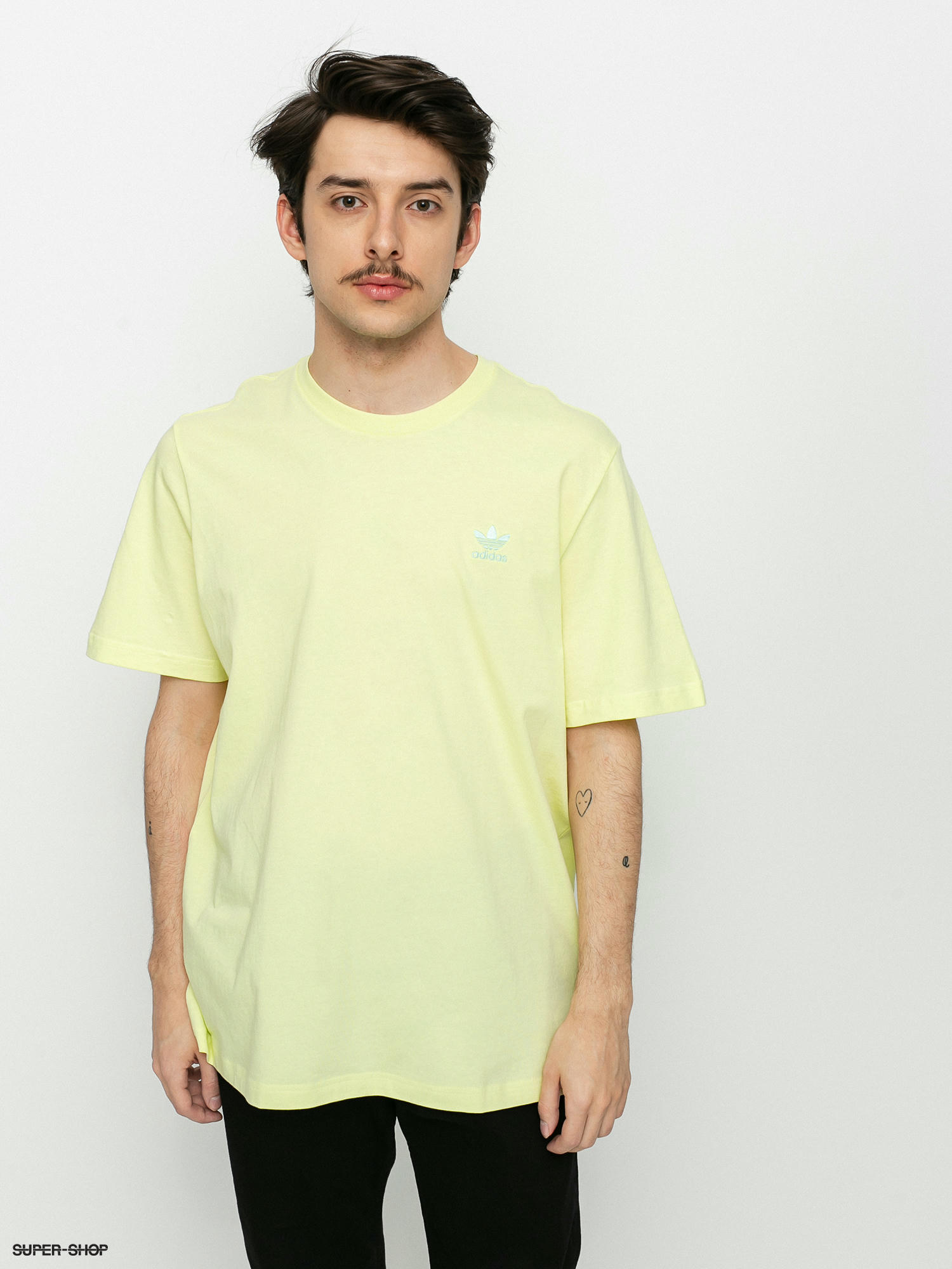 Adidas originals tape t-shirt yellow hotsell