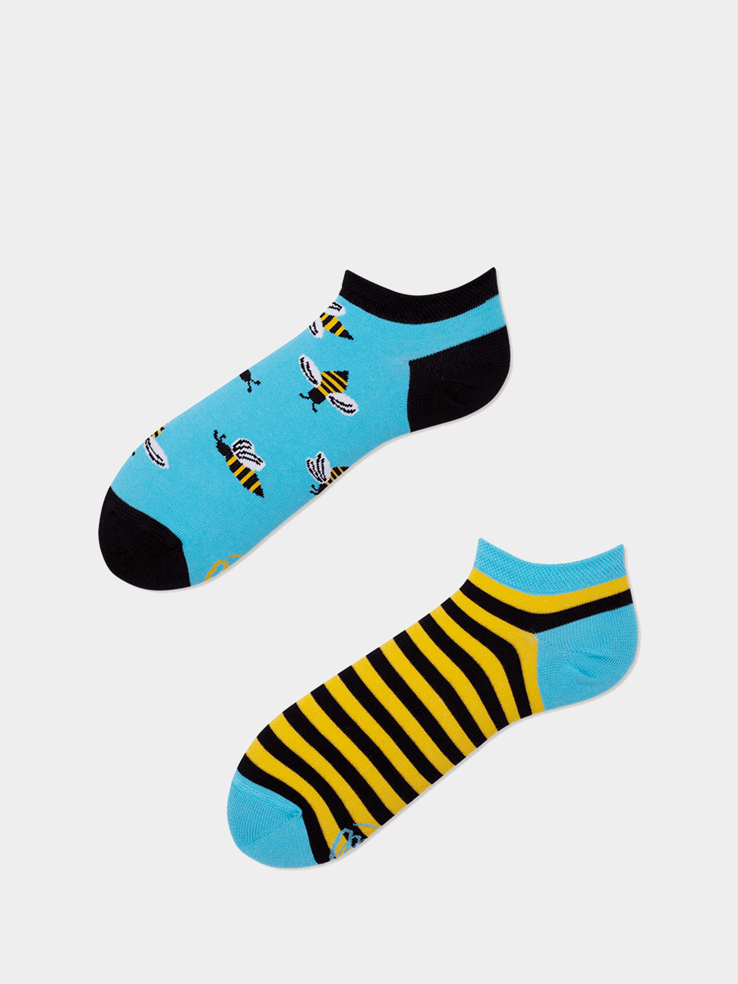 Many Mornings Bee Bee Low Socks (blue/yellow)