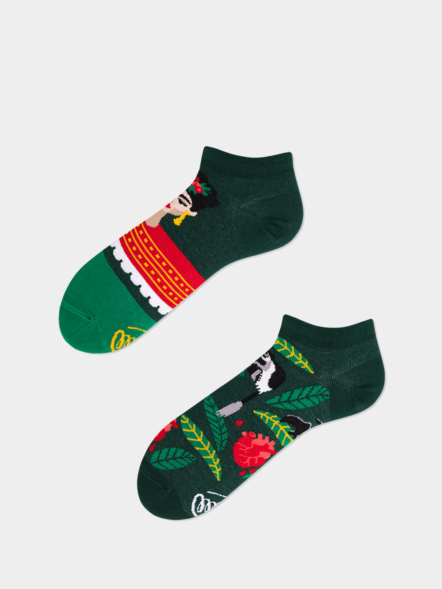 Many Mornings Feel Frida Low Socks (green)