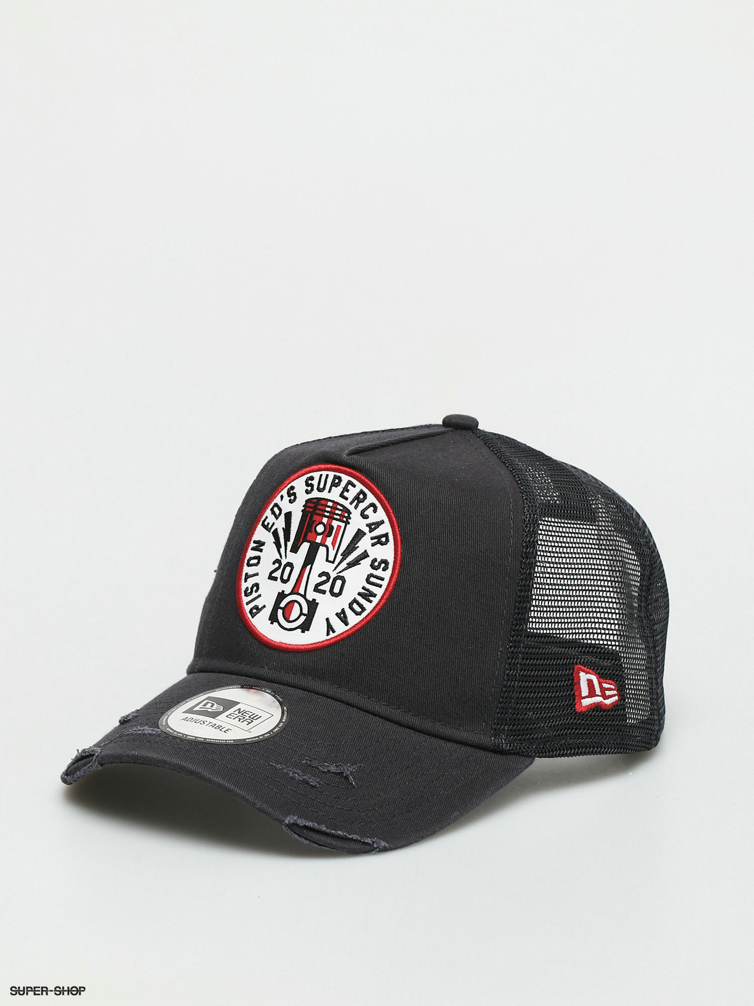 new era race patch trucker