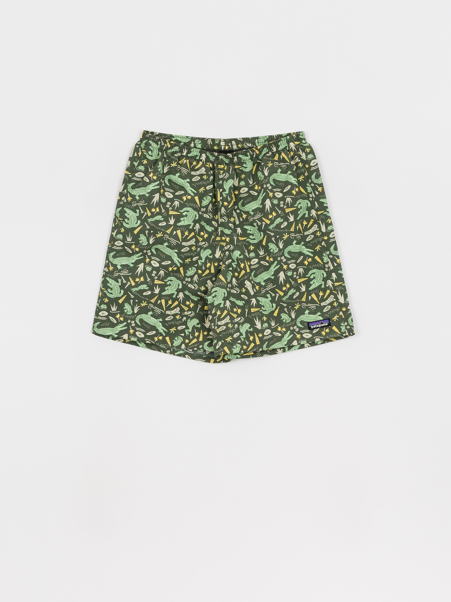 Patagonia Baggies Longs 7in Shorts (alligators and bullfrogs/kale green)