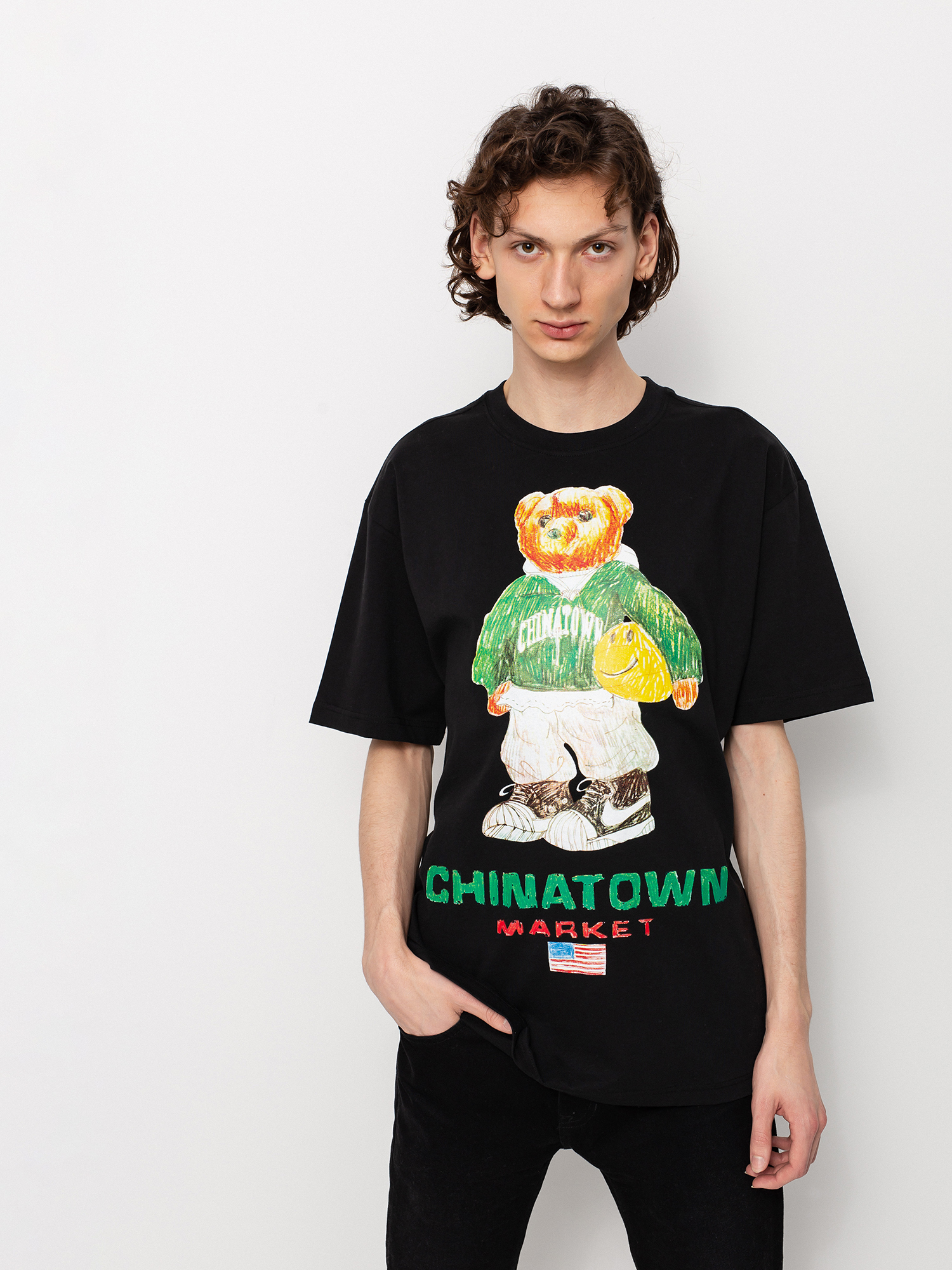Chinatown market smiley sketch basketball bear tee Clearance