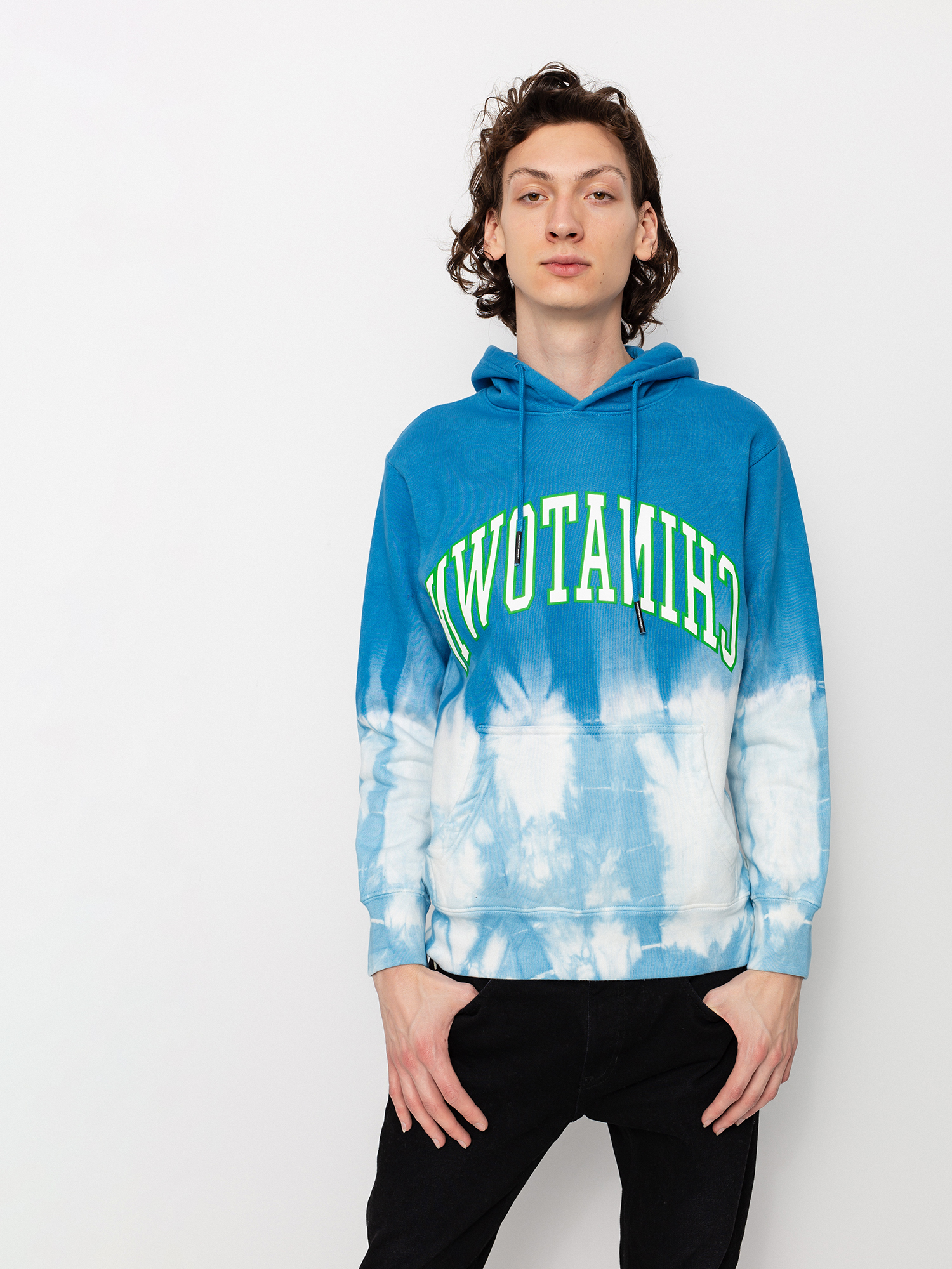 Chinatown Market Reverse Arc Tie Dye HD Hoodie (blue tie dye)