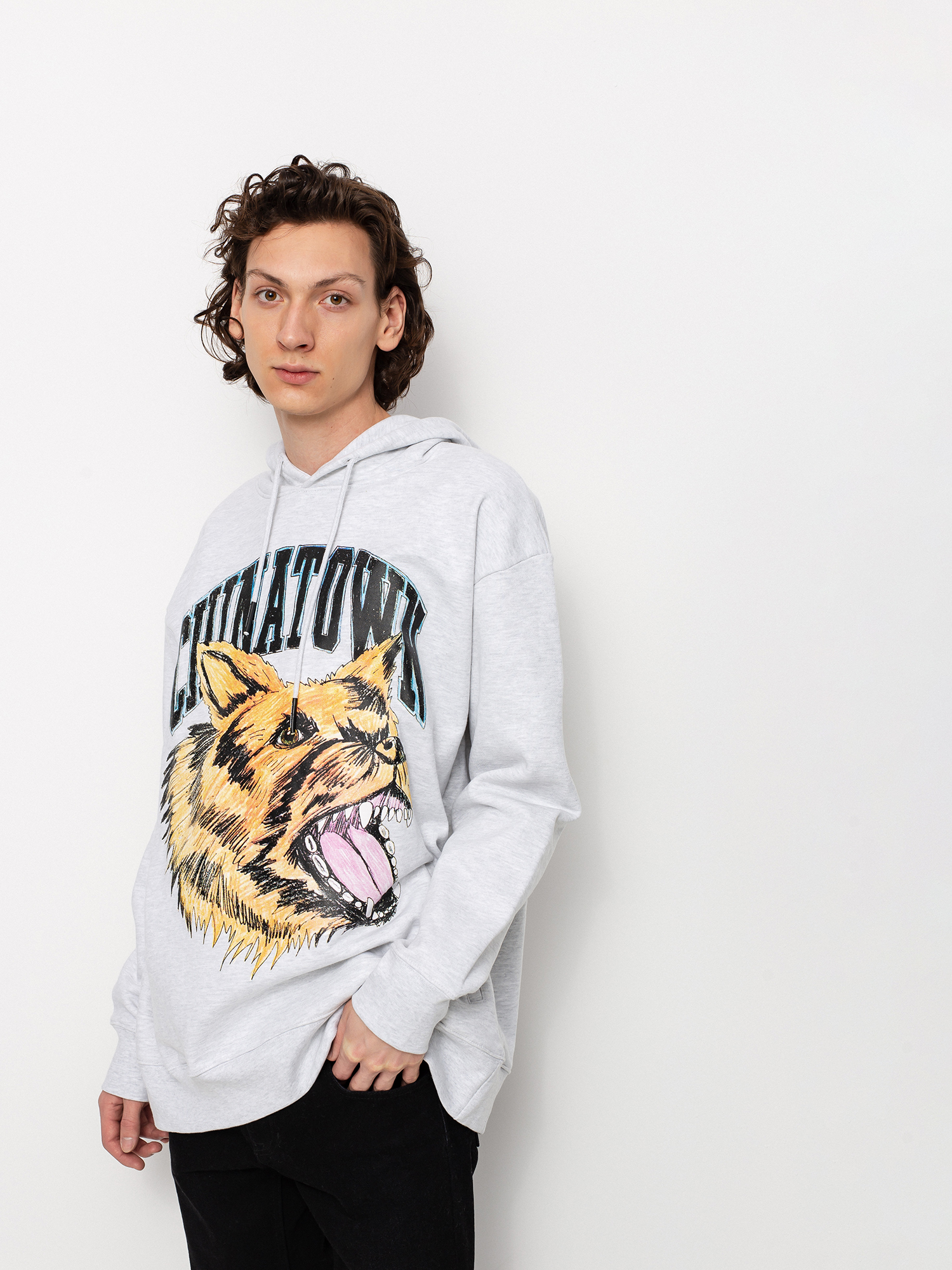 Chinatown Market Beware Sketch HD Hoodie (ash gray)