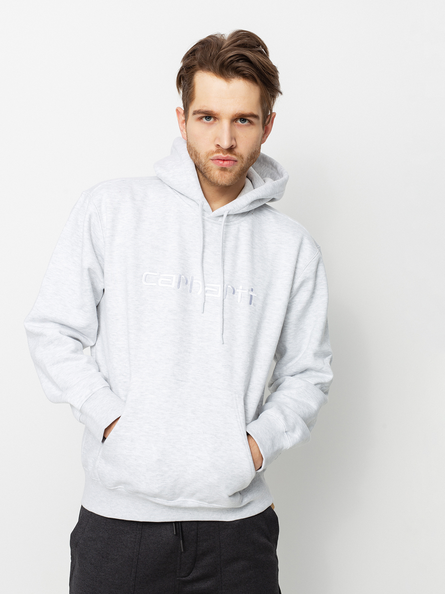 Carhartt WIP Sweat HD Hoodie (ash heather/white)