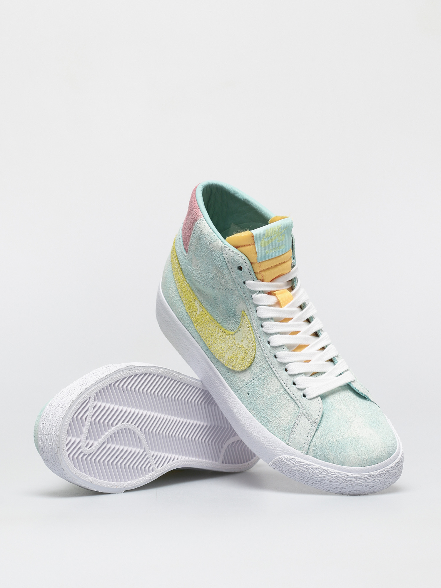 Nike Sb Zoom Blazer Mid Premium Shoes Light Dew Lt Zitron Green Glow