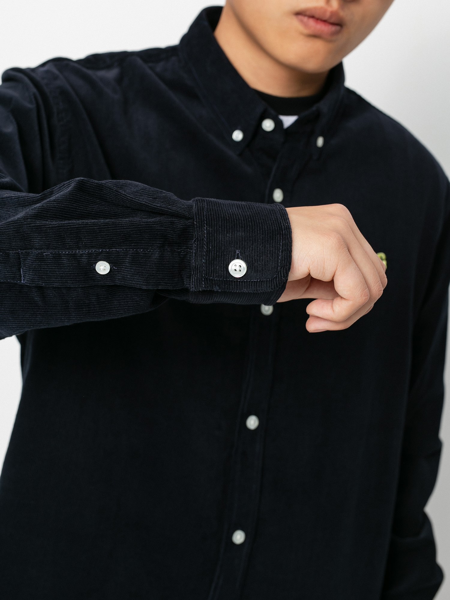 Carhartt WIP Madison Cord Hemd (dark navy/limoncello)