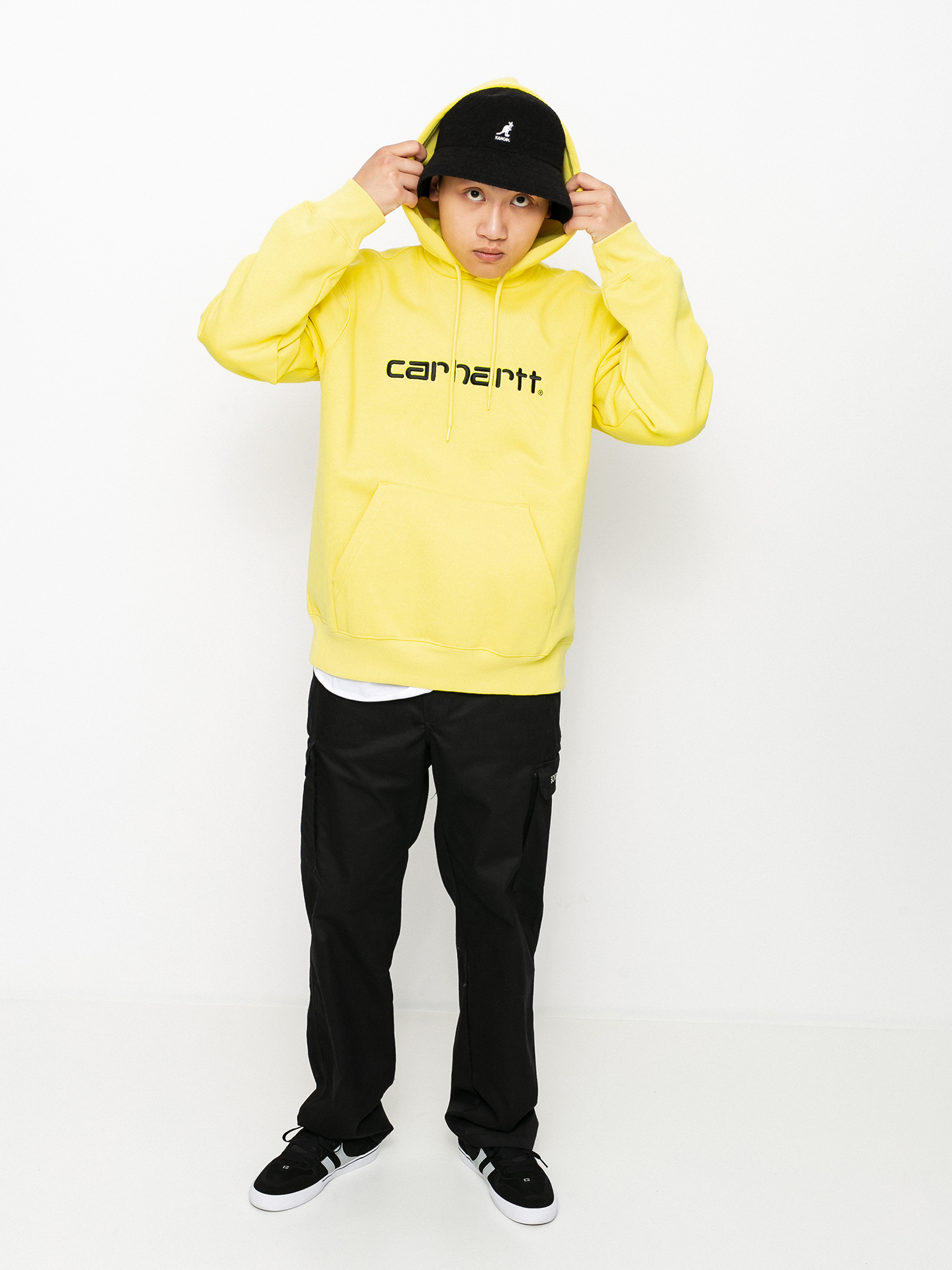 Black and yellow carhartt hoodie sale